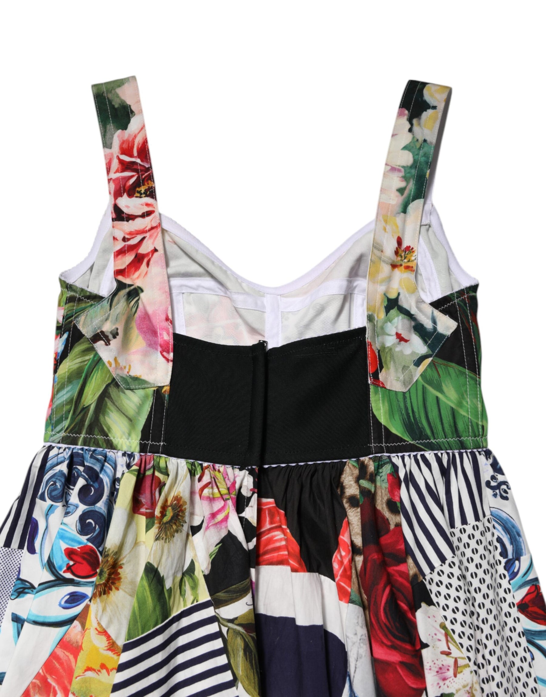 Dolce & Gabbana Multicolor Patchwork Cotton AlineMini Dress | Regal Royce