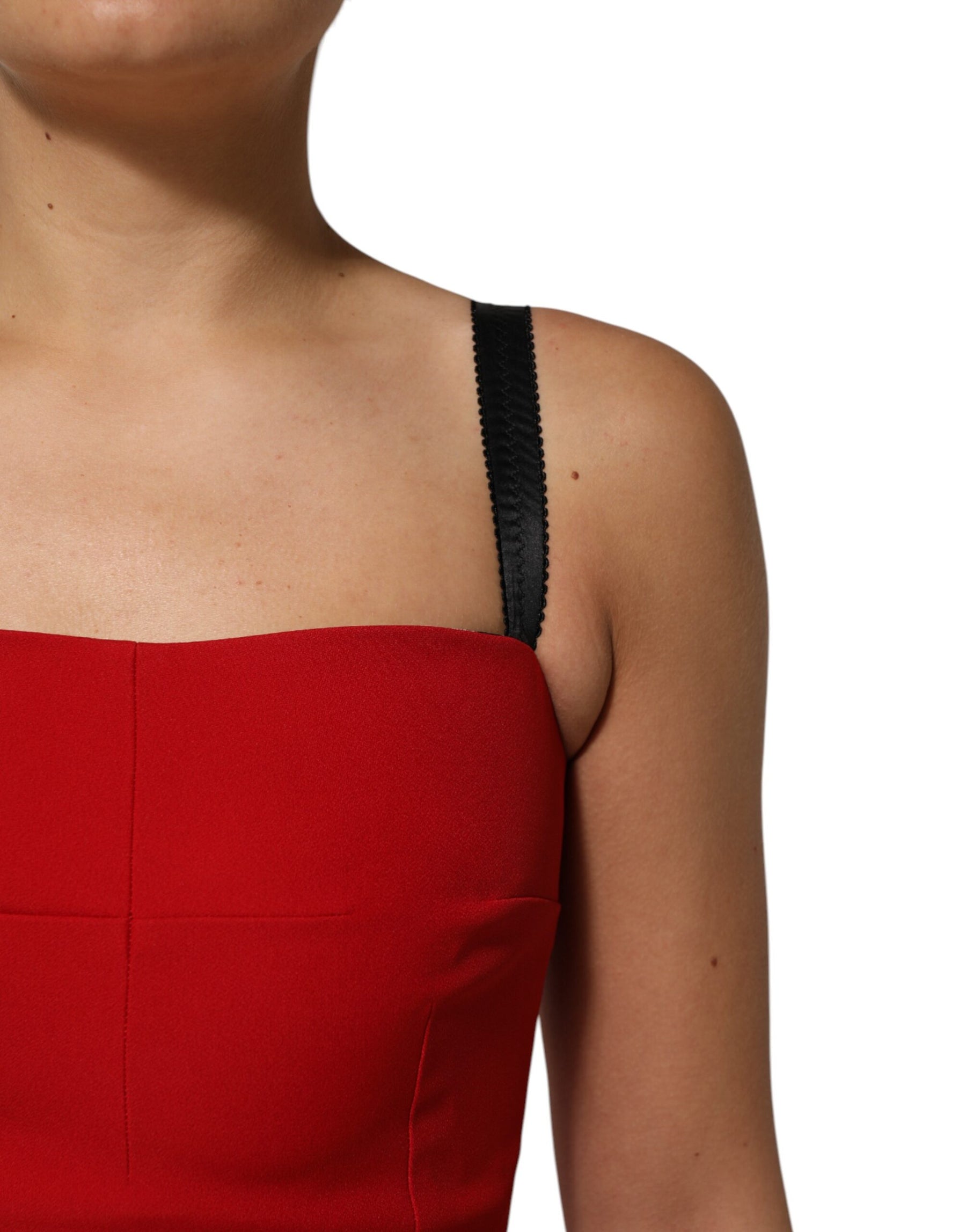 Dolce & Gabbana Red Stretch Bodycon Sheath Knee Length Dress | Regal Royce