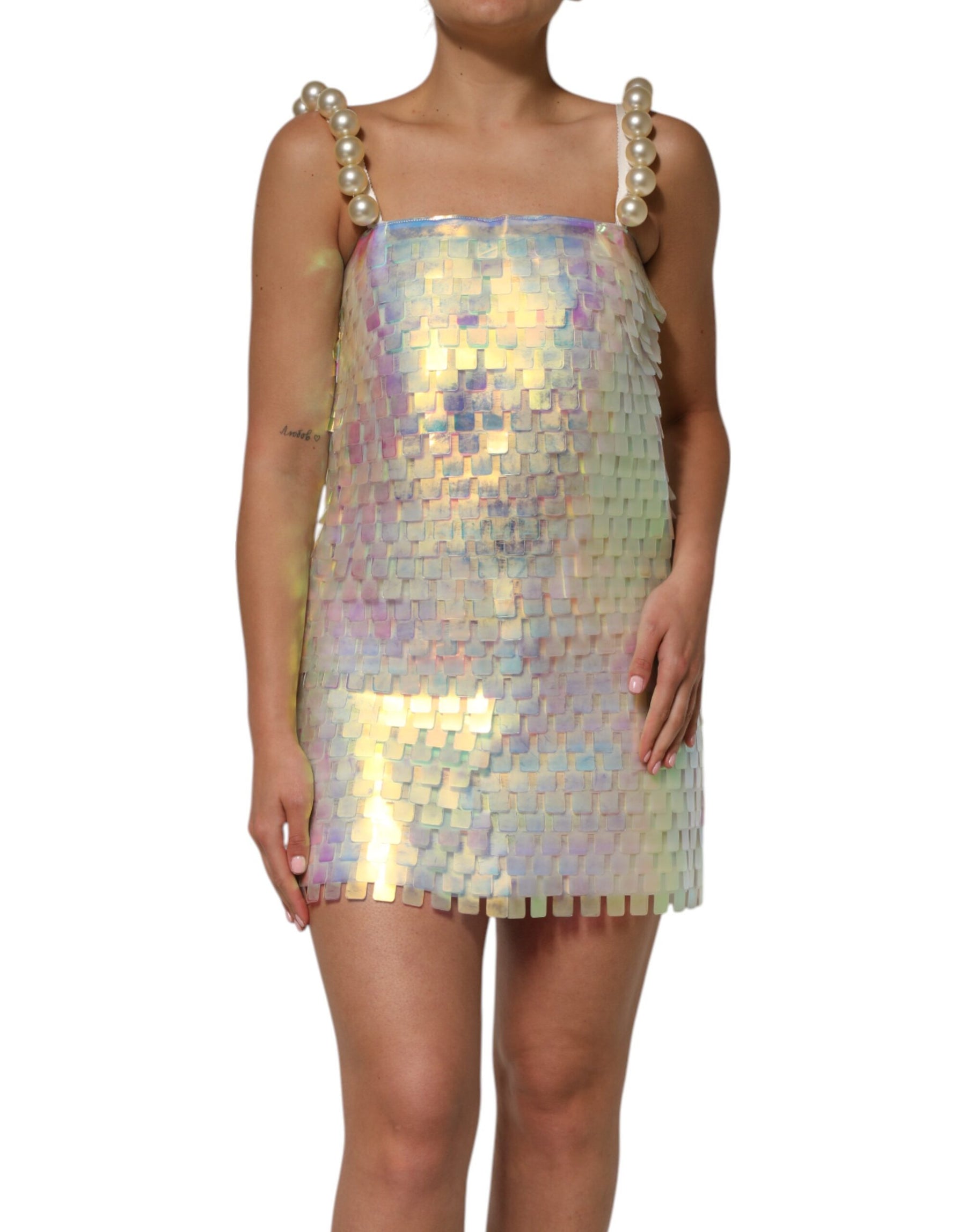 Dolce & Gabbana Multicolor Sequin Holographic Mini  Dress | Regal Royce