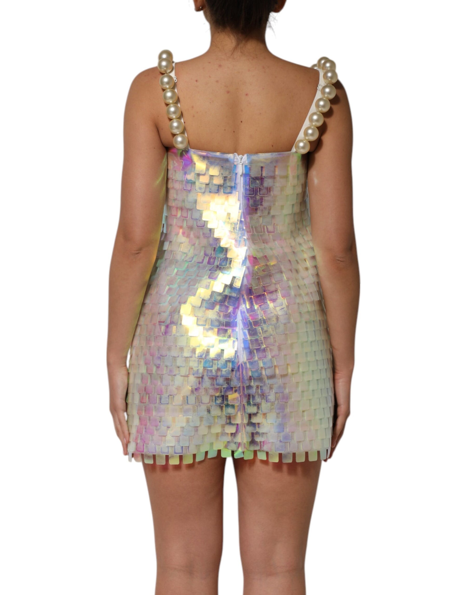 Dolce & Gabbana Multicolor Sequin Holographic Mini  Dress | Regal Royce