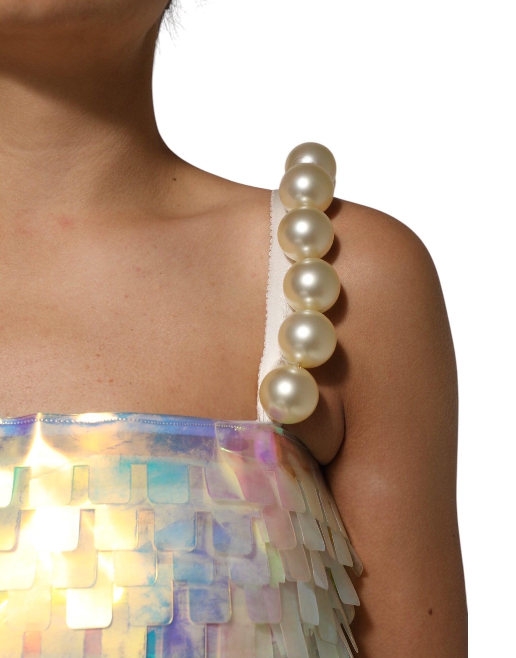 Dolce & Gabbana Multicolor Sequin Holographic Mini  Dress | Regal Royce