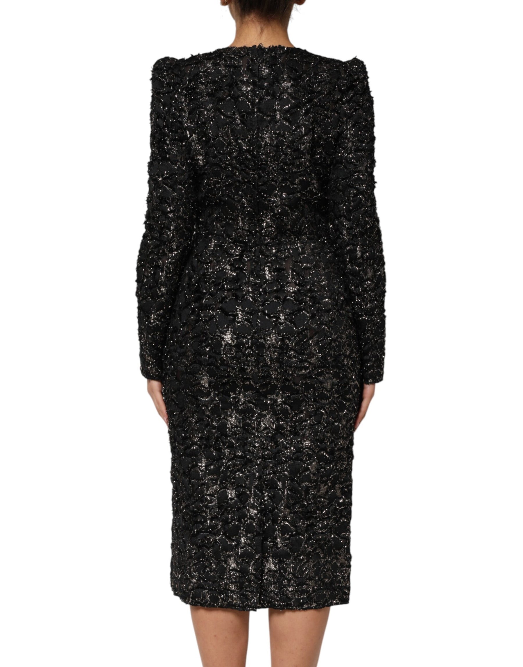 Dolce & Gabbana Black Sequin Bouclé Tweed Sheath Dress | Regal Royce