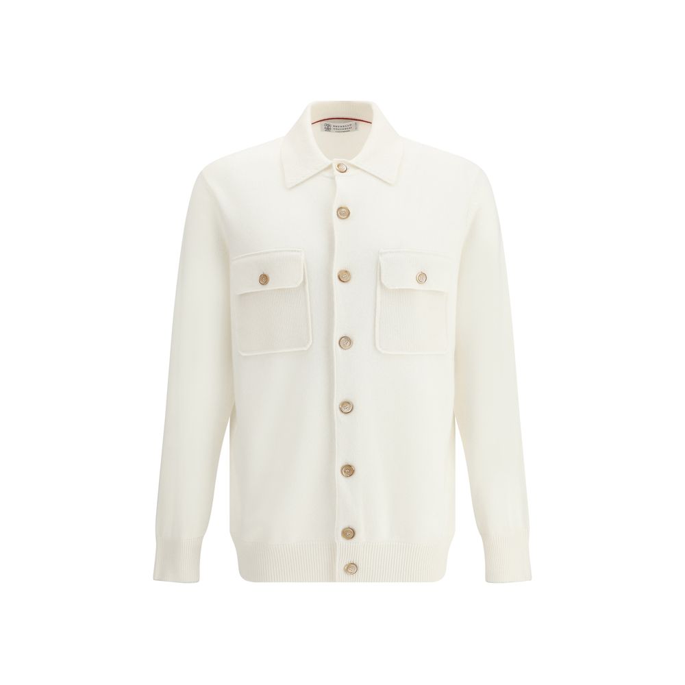 Brunello Cucinelli White Cashmere Cardigan | Regal Royce