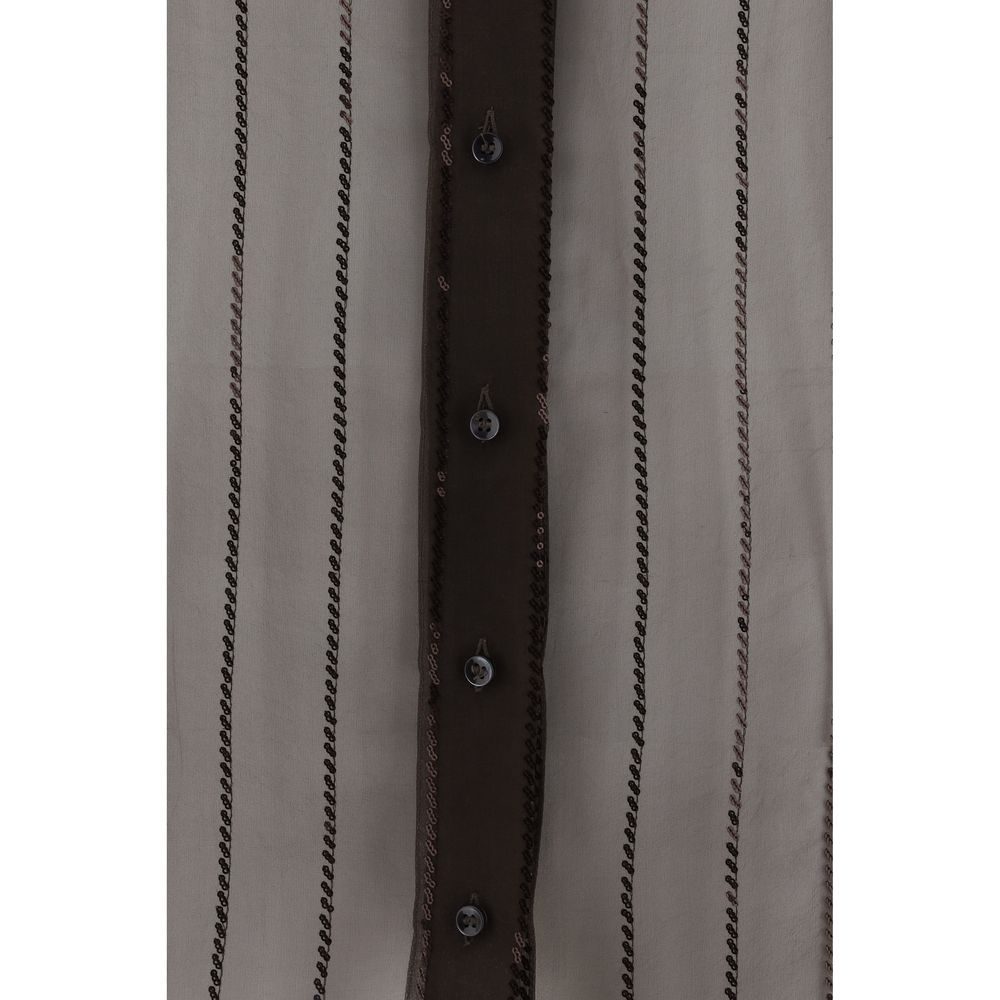 Brunello Cucinelli Brown Silk Blouse | Regal Royce