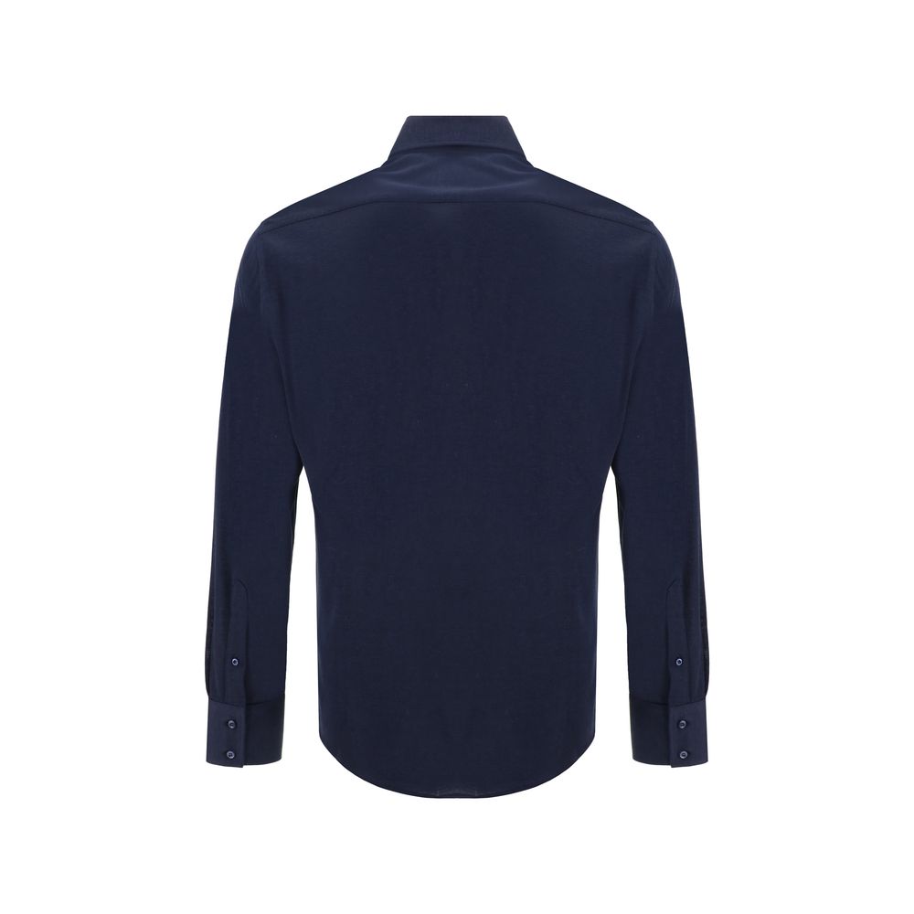 Brunello Cucinelli Blue Silk Shirt | Regal Royce