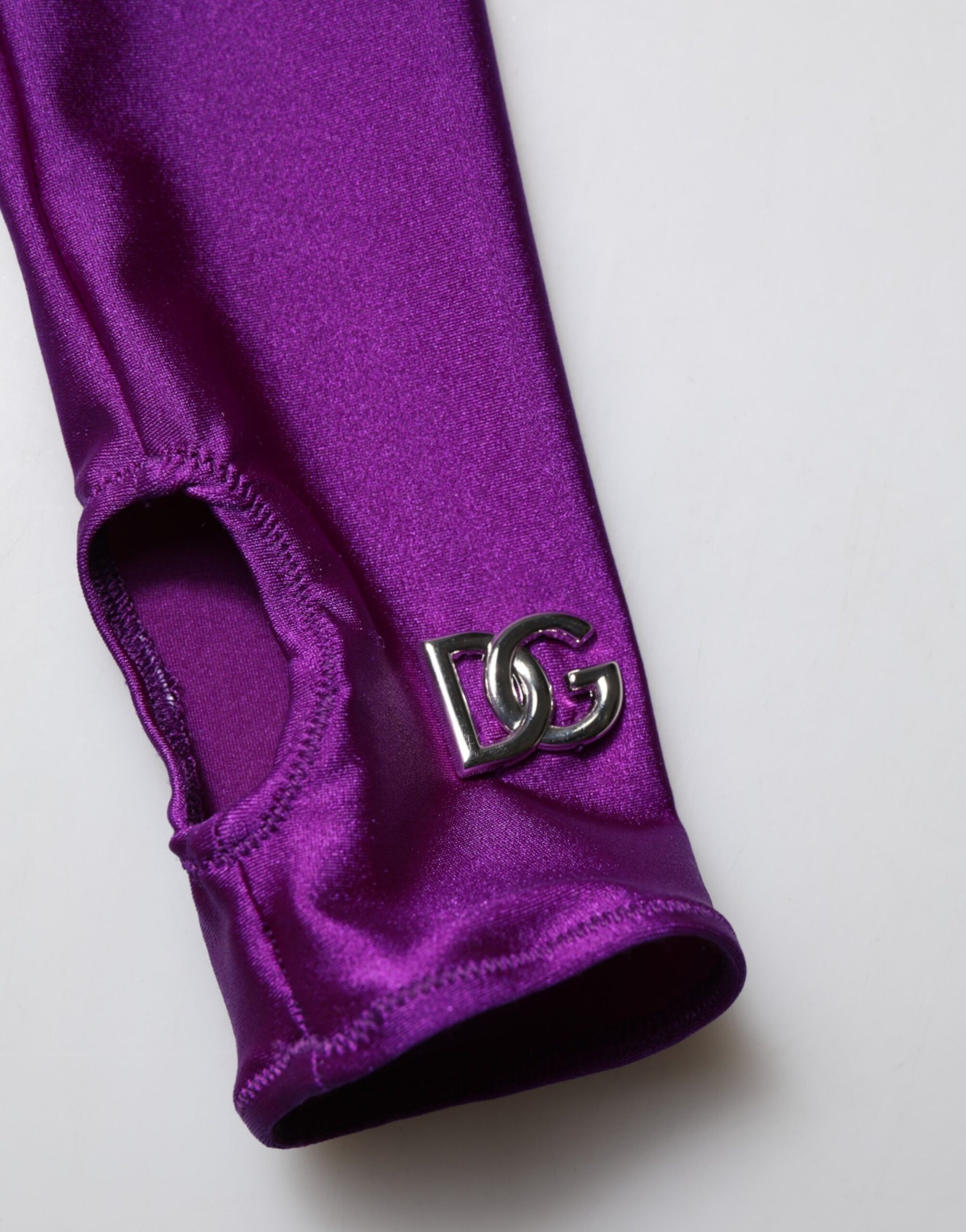 Dolce & Gabbana Purple Nylon Turtleneck Bodycon Jumpsuit Dress | Regal Royce