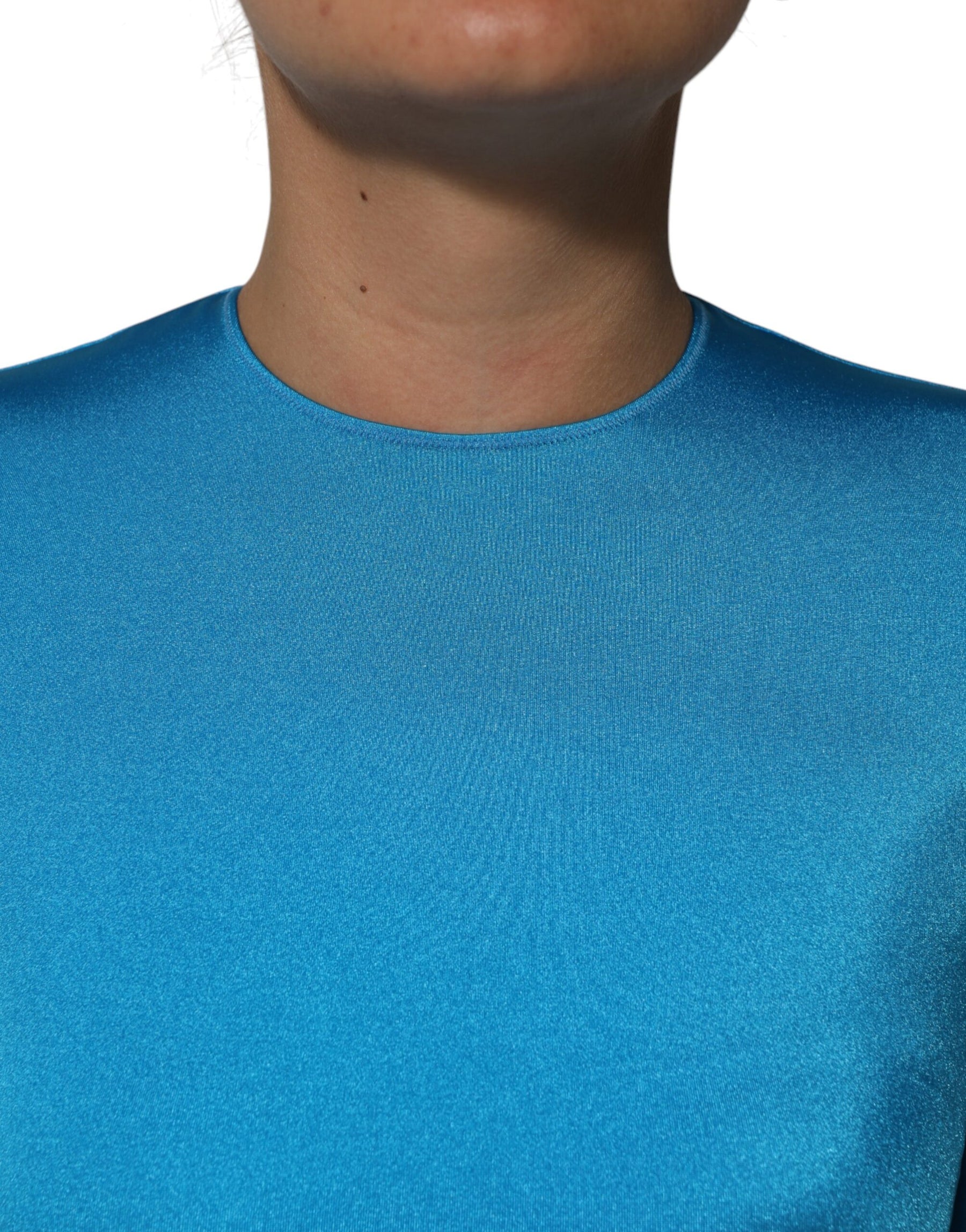 Dolce & Gabbana Blue Nylon Crew Neck Bodycon Jumpsuit Dress | Regal Royce