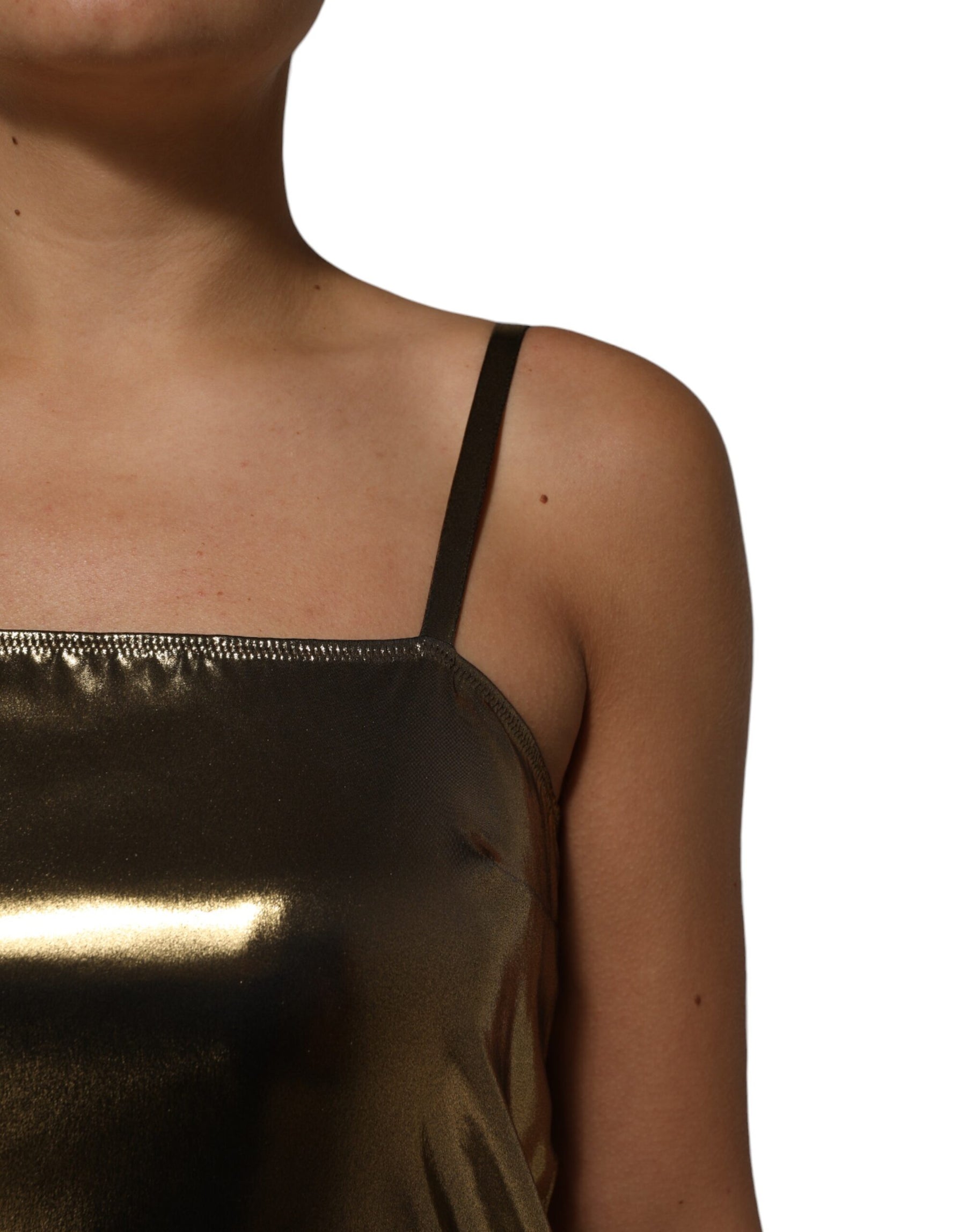 Dolce & Gabbana Metallic Gold Sleeveless A-line Mini Dress | Regal Royce