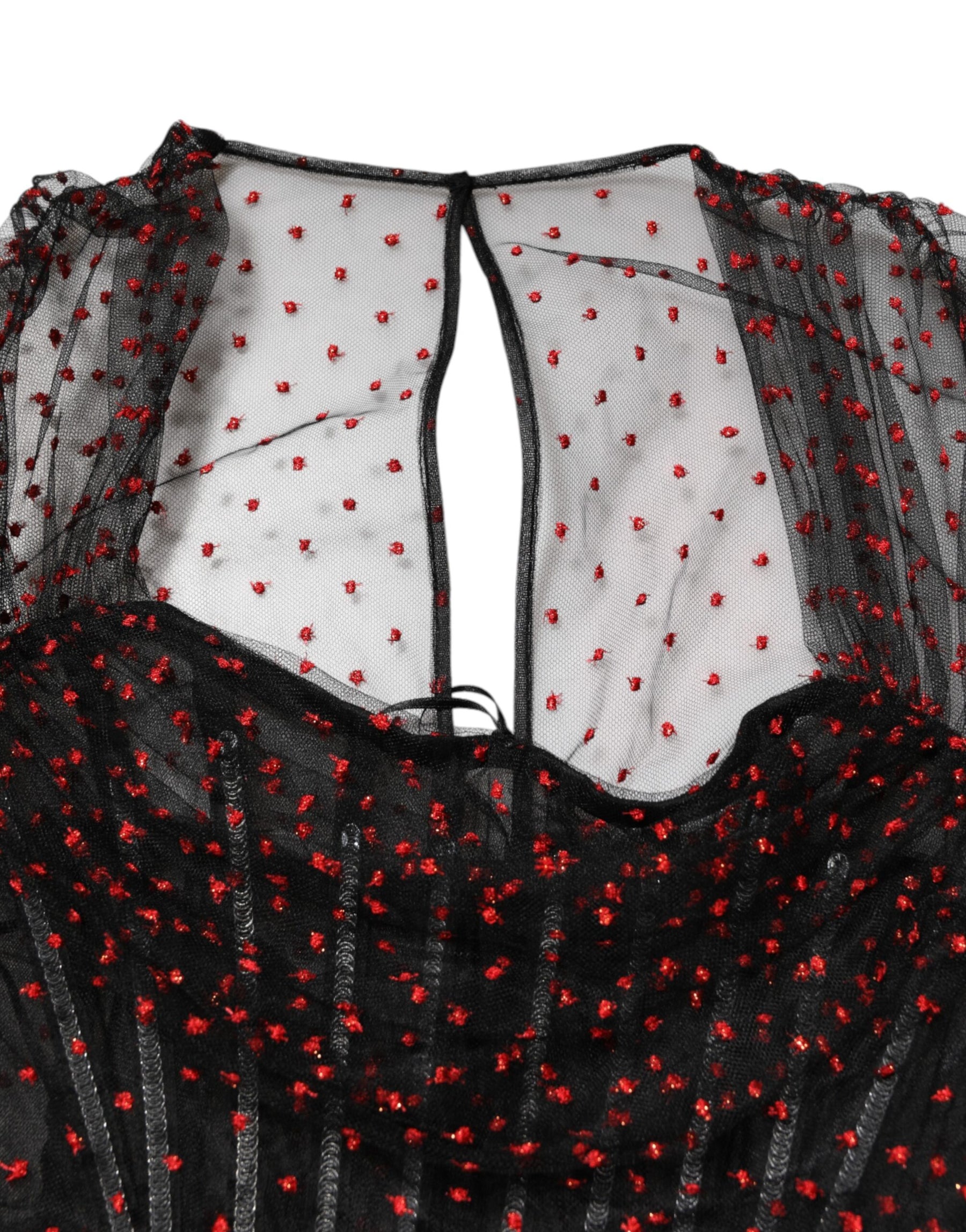 Dolce & Gabbana Black Lace Trim Long Sleeve Sheath Mini Dress | Regal Royce