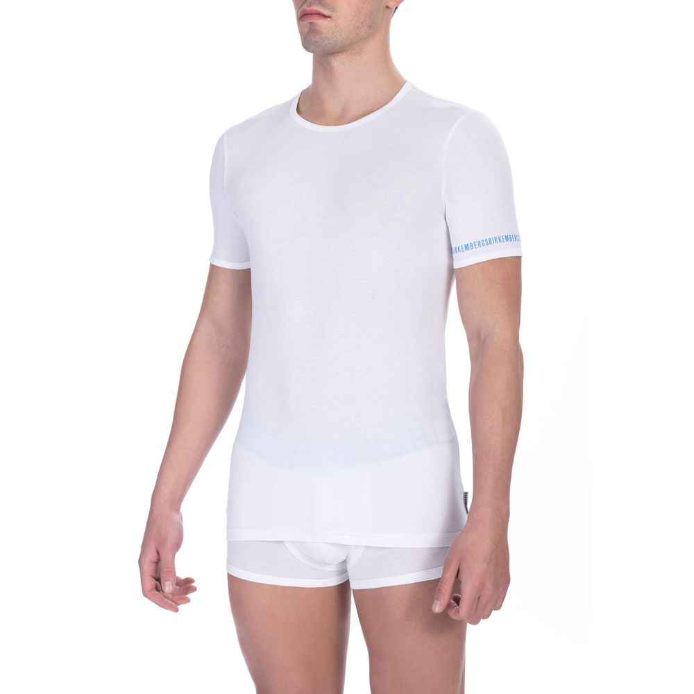Bikkembergs White Cotton Men's T-Shirt | Regal Royce