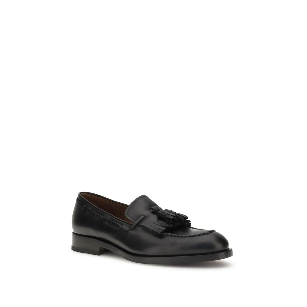 Fratelli Rossetti Black Calf Leather Bos Taurus Slip-On Loafers | Regal Royce