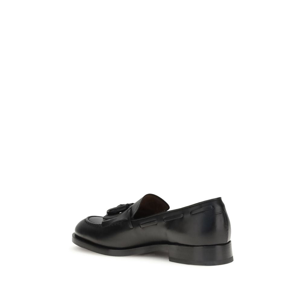 Fratelli Rossetti Black Calf Leather Bos Taurus Slip-On Loafers | Regal Royce