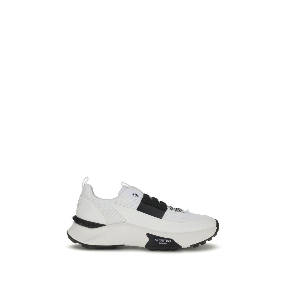 Valentino Garavani White Calf Leather Bos Taurus Athletic Sneakers | Regal Royce