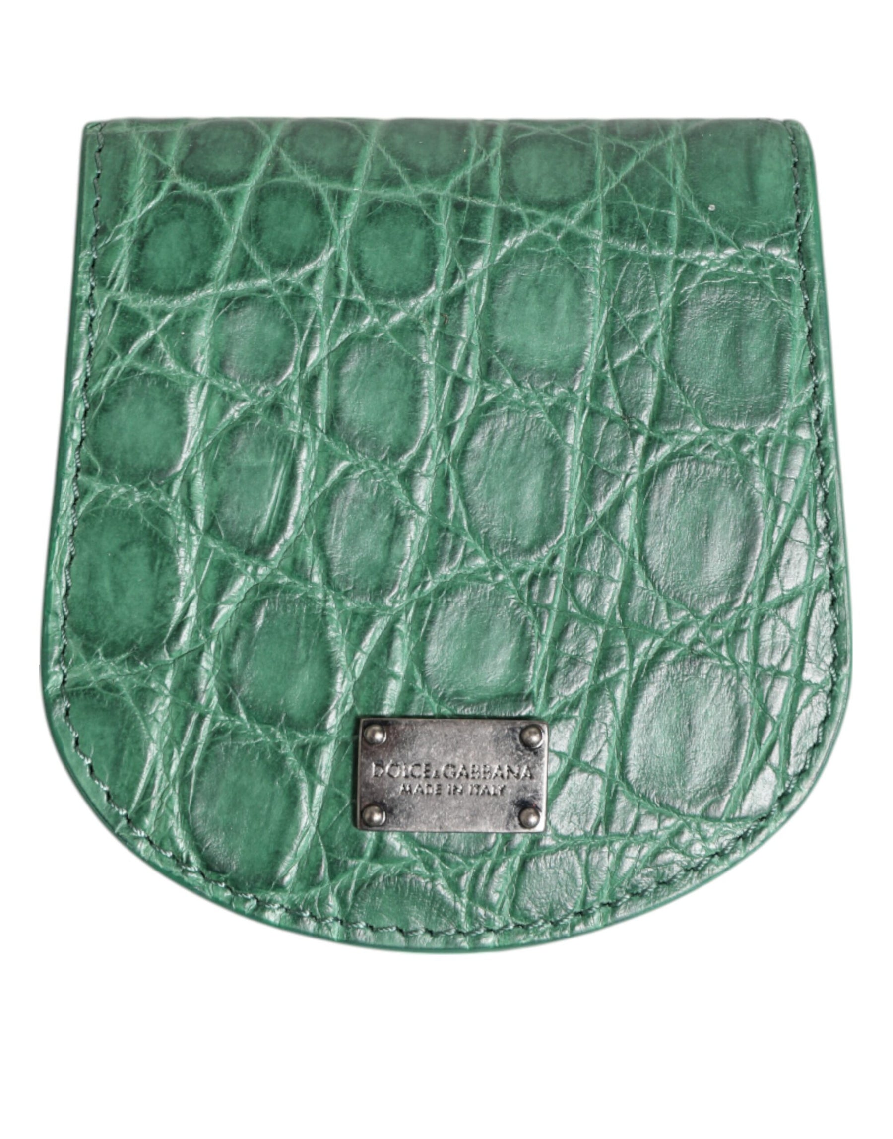 Dolce & Gabbana Green Exotic Skin Coin Condom Case Holder Pocket Wallet | Regal Royce