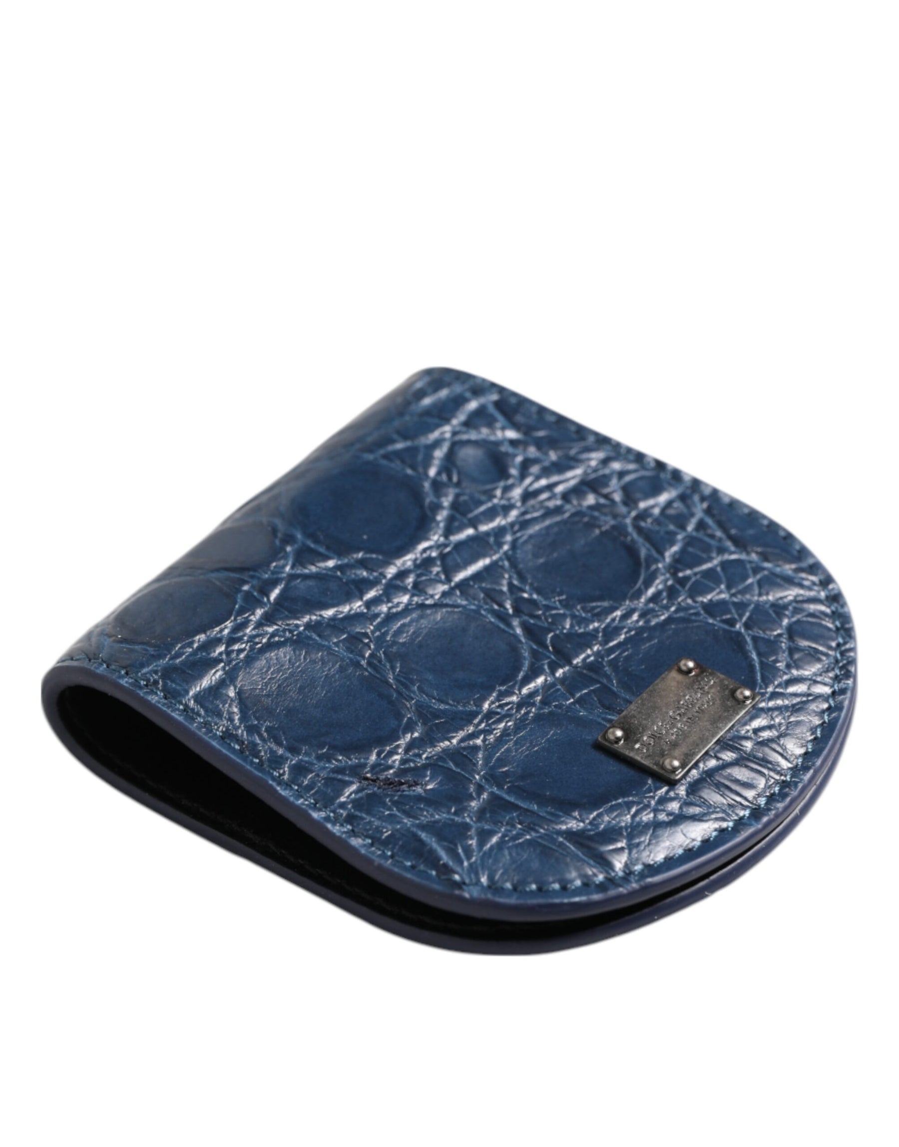 Dolce & Gabbana Blue Exotic Skin Coin Condom Case Holder Pocket Wallet | Regal Royce