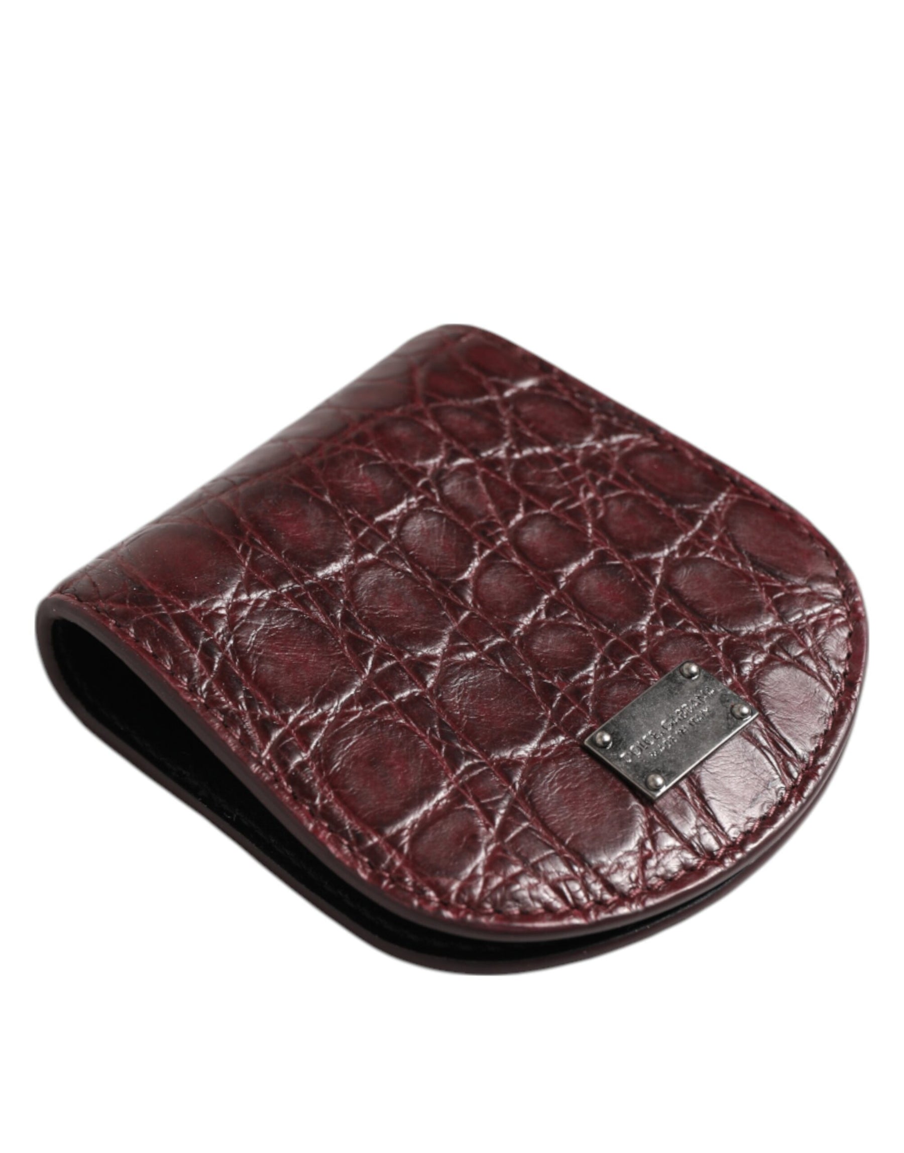 Dolce & Gabbana Burgundy Exotic Skin Coin Condom Case Holder Pocket Wallet | Regal Royce