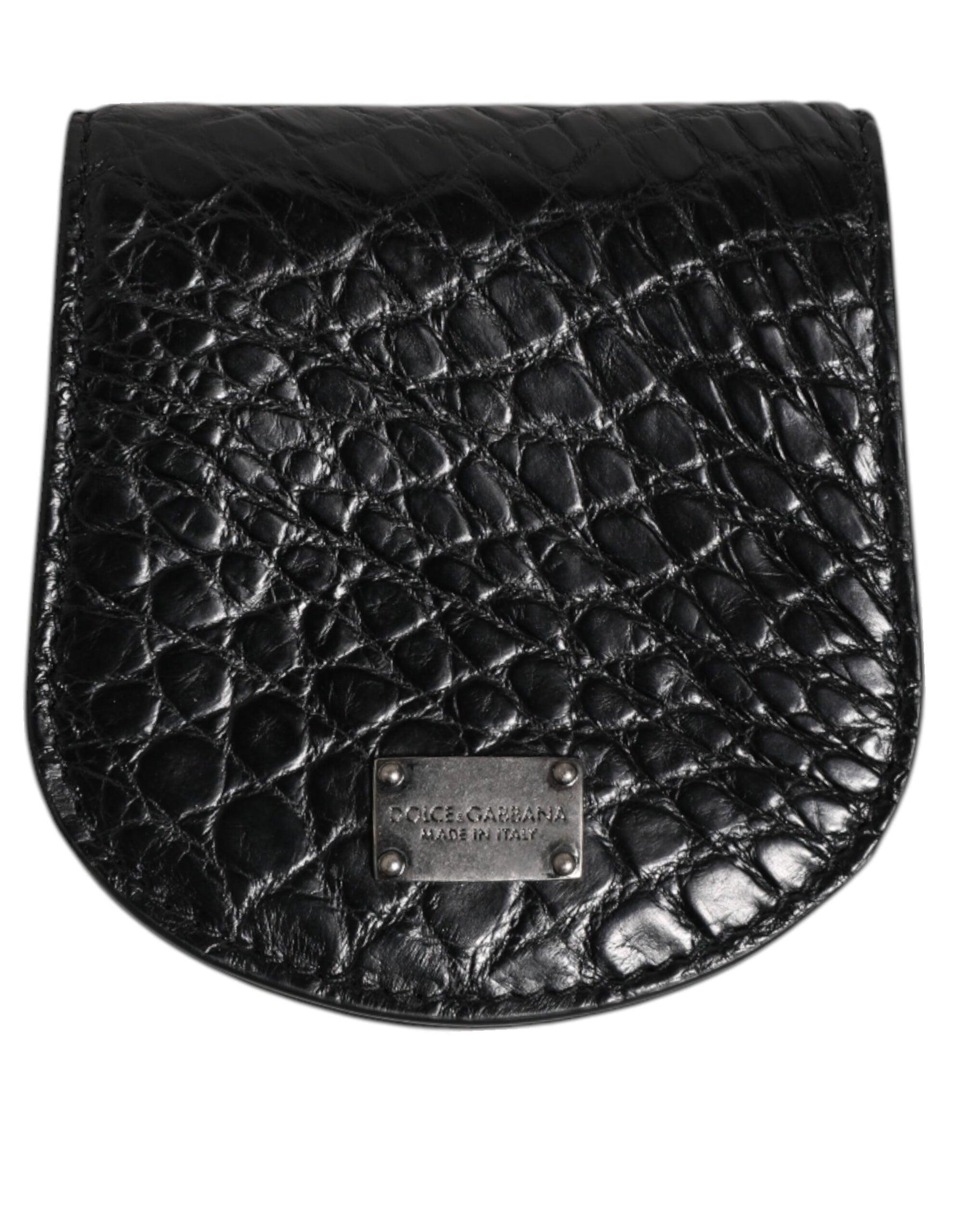 Dolce & Gabbana Black Exotic Skin Coin Condom Case Holder Pocket Wallet | Regal Royce