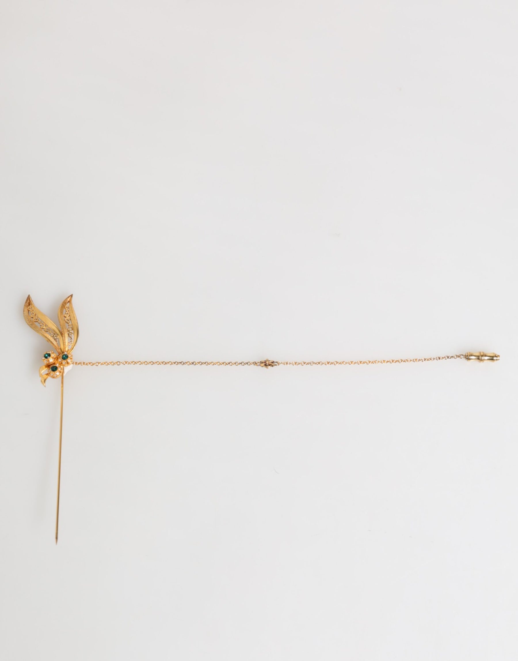 Dolce & Gabbana Gold Tone 925 Sterling Silver Crystal Chain Pin Brooch | Regal Royce