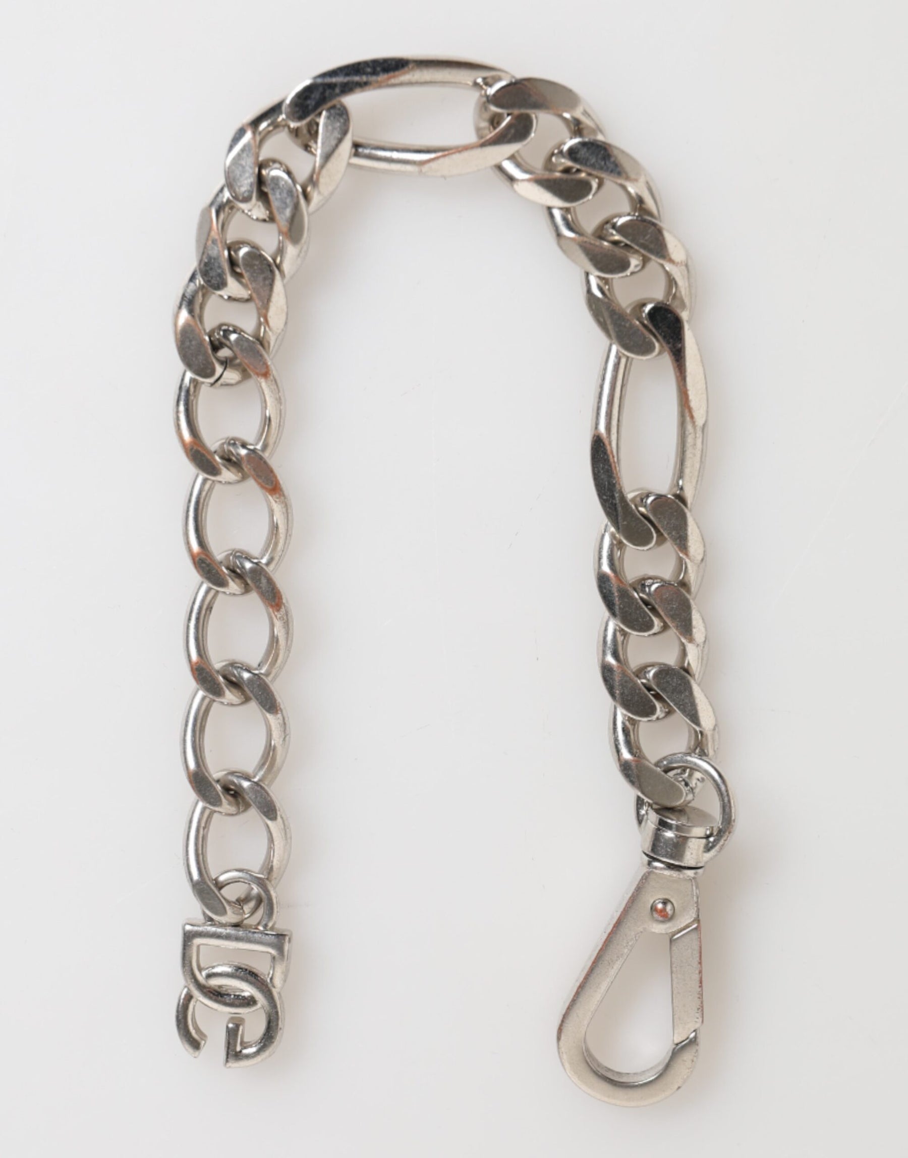 Dolce & Gabbana Silver Tone Brass Chain Lobster Clasp DG Logo Bracelet | Regal Royce