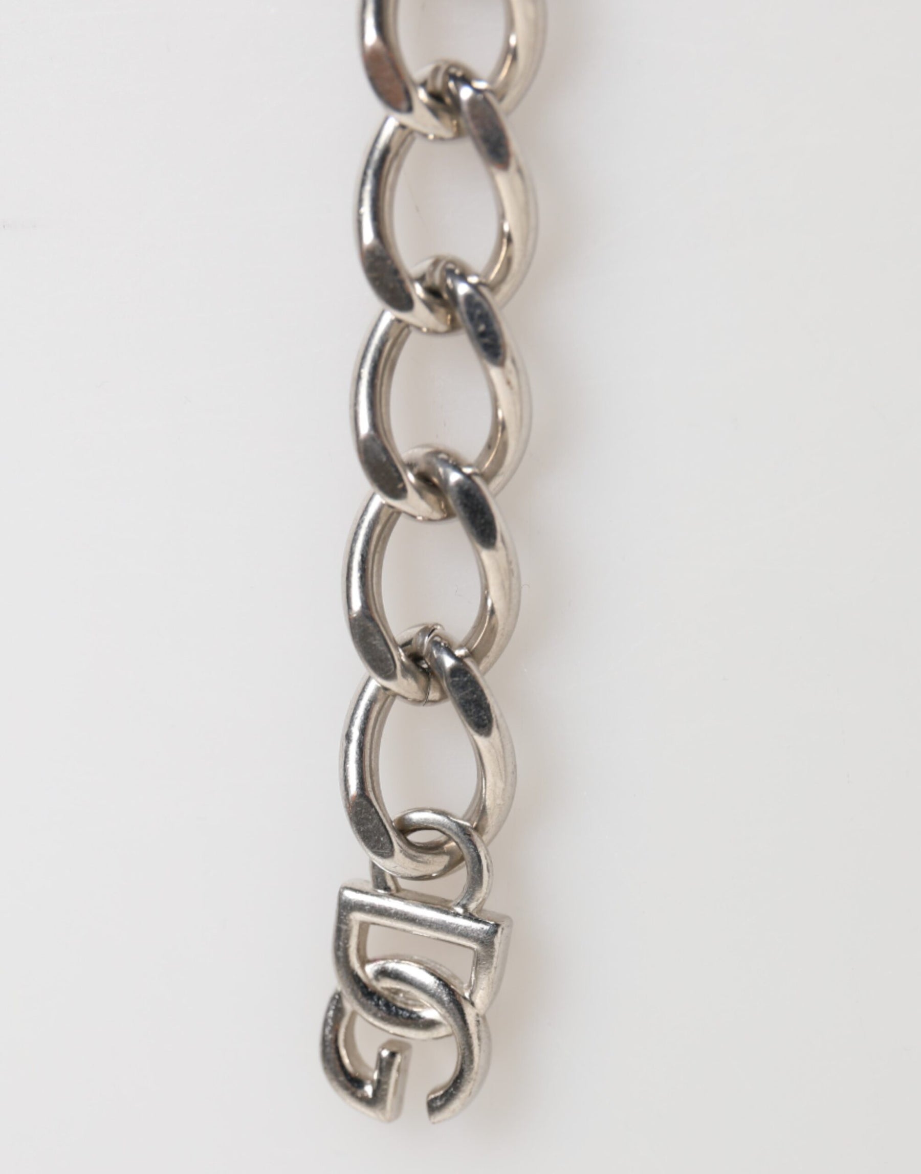 Dolce & Gabbana Silver Tone Brass Chain Lobster Clasp DG Logo Bracelet | Regal Royce