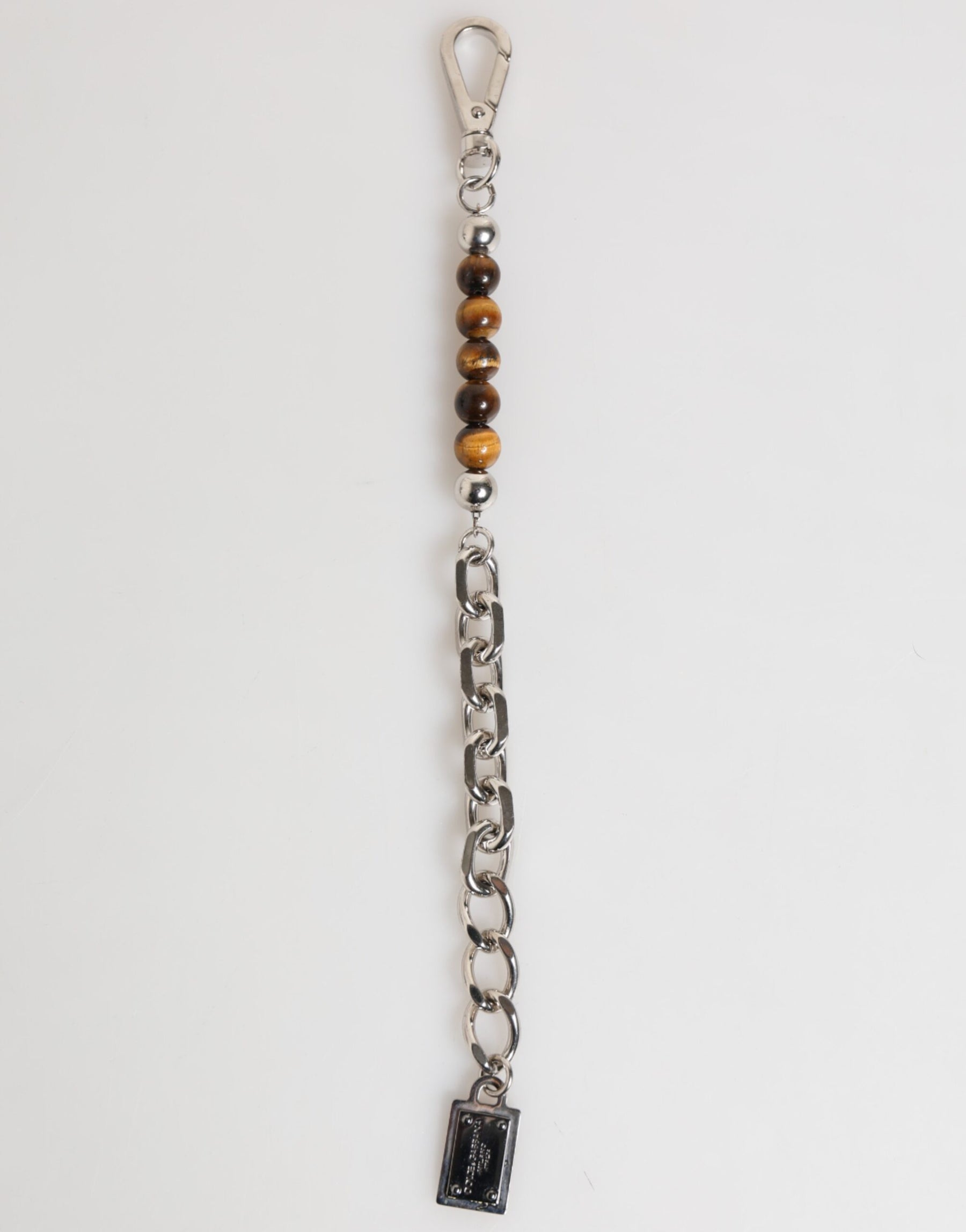 Dolce & Gabbana Silver Chain Brass Beaded Lobster Clasp Logo Men Bracelet | Regal Royce