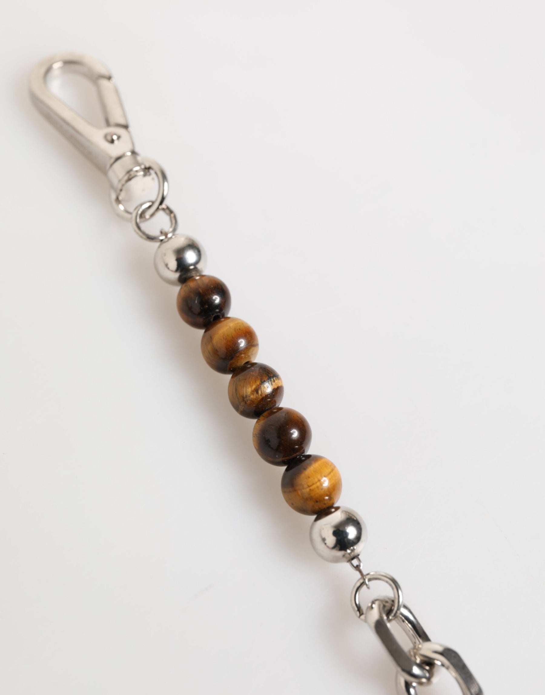 Dolce & Gabbana Silver Chain Brass Beaded Lobster Clasp Logo Men Bracelet | Regal Royce