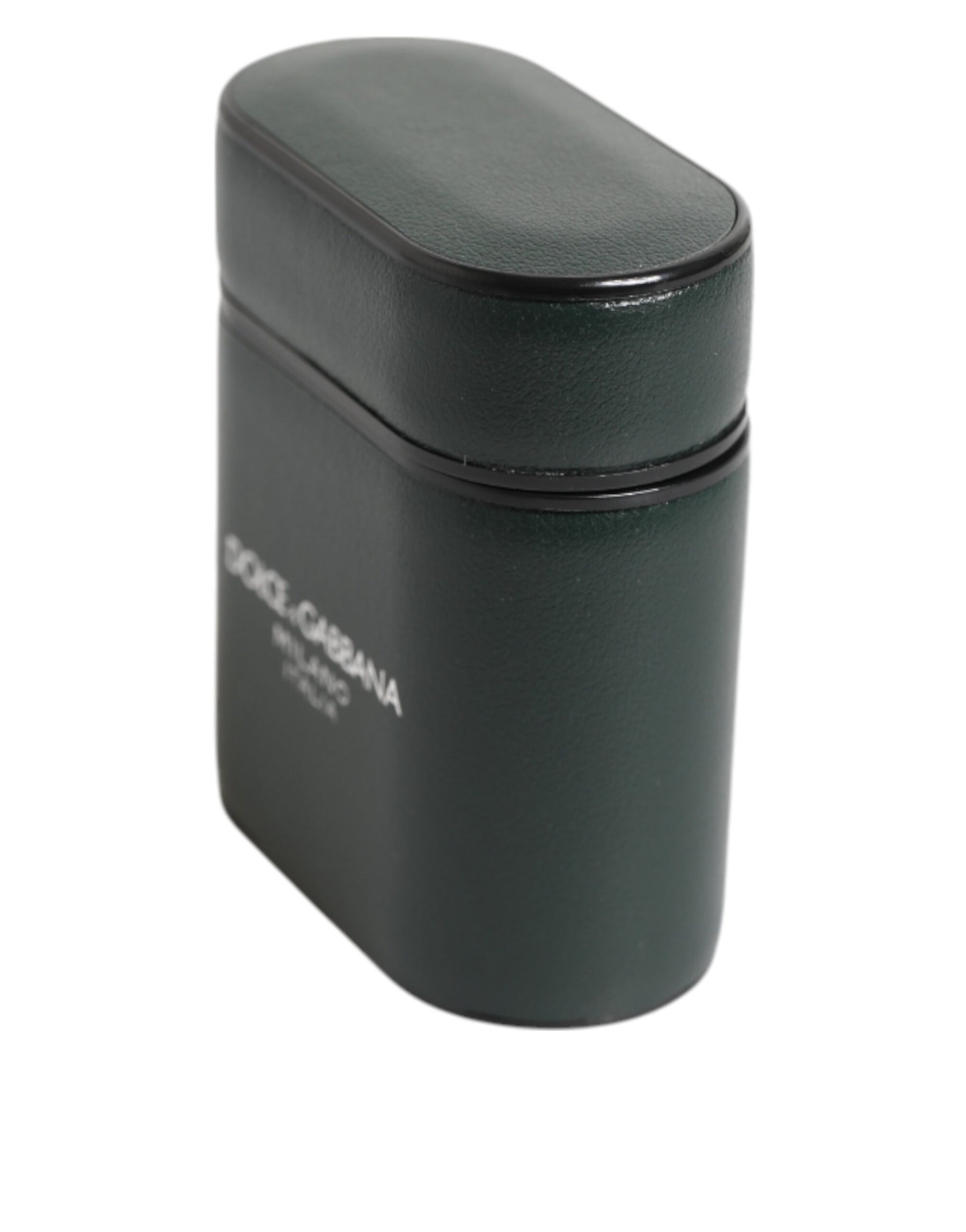 Dolce & Gabbana Black Leather Logo Print Flip Holder Men Airpods Case | Regal Royce