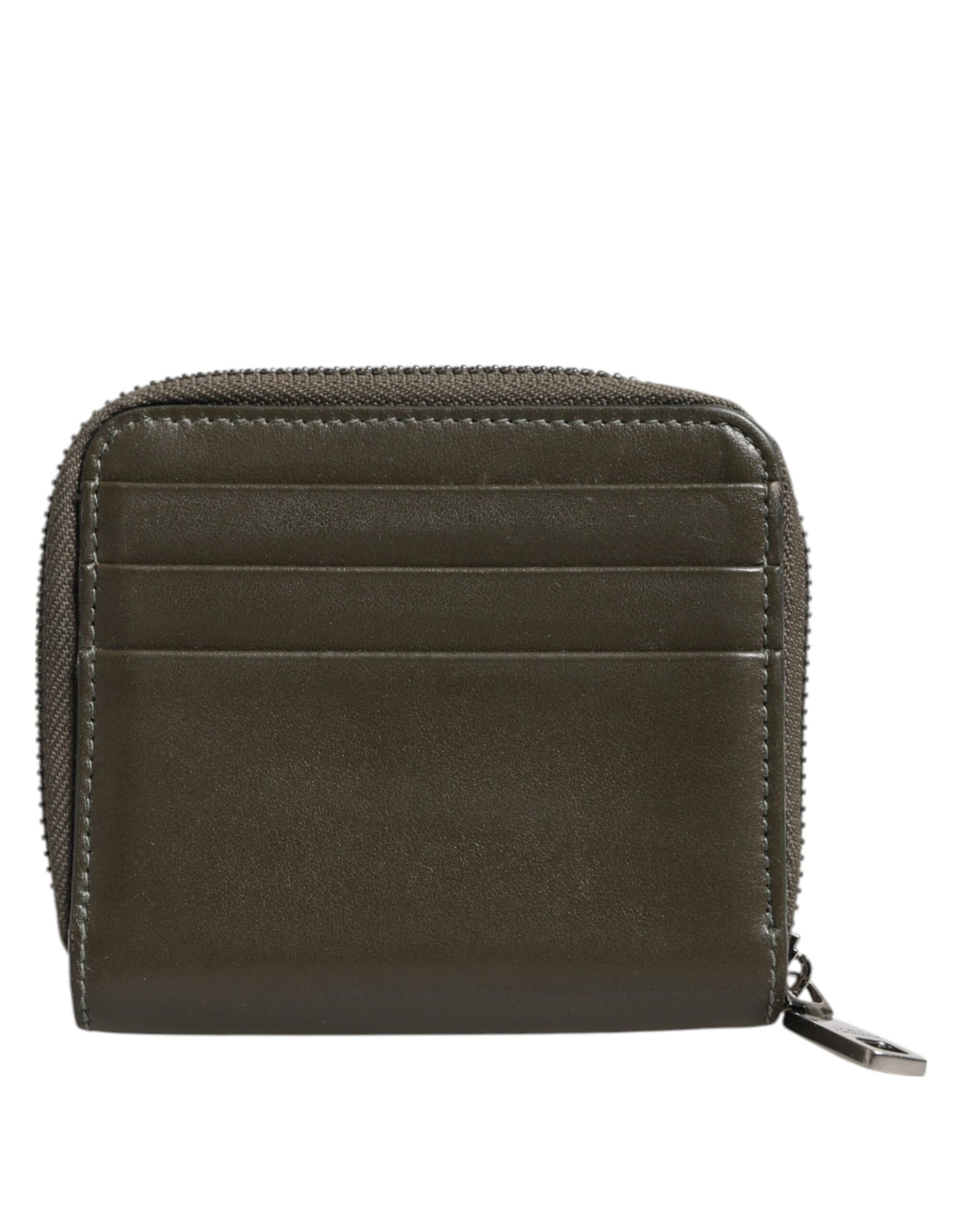 Dolce & Gabbana Brown Leather Logo Plaque Card Holder Coin Purse Wallet | Regal Royce