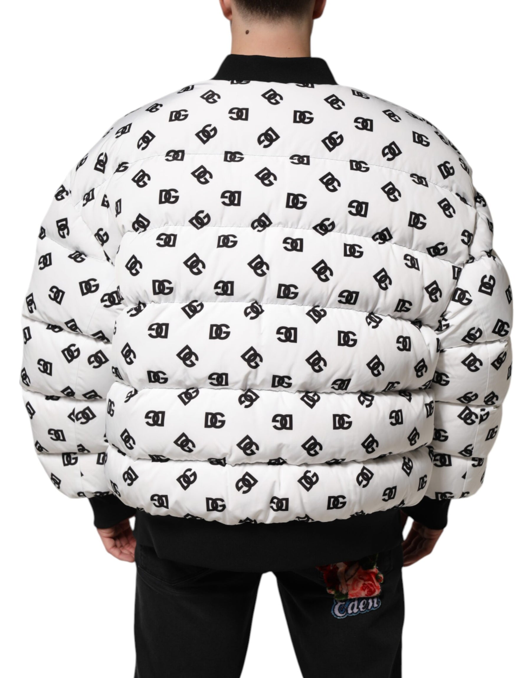 Dolce & Gabbana White DG Monogram Full Zip Quilted Jacket | Regal Royce