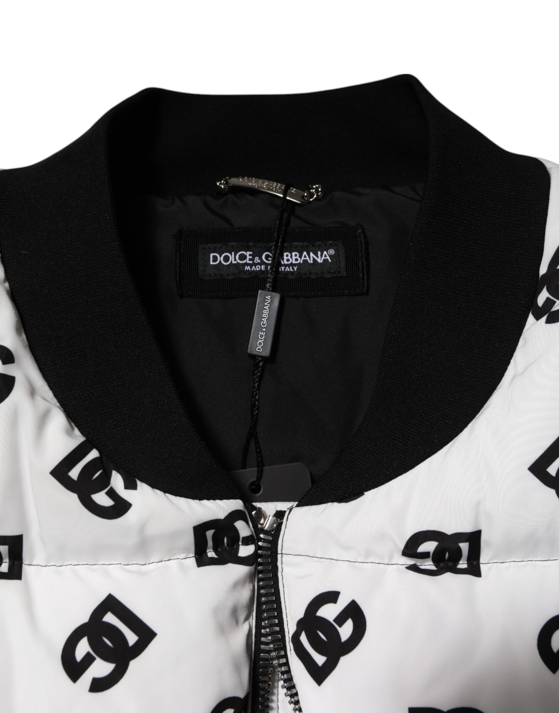 Dolce & Gabbana White DG Monogram Full Zip Quilted Jacket | Regal Royce