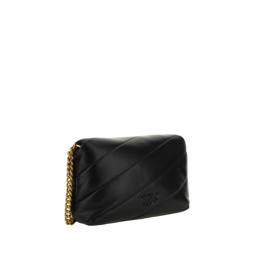 PINKO Black Calf Leather Bos Taurus Shoulder Bag | Regal Royce