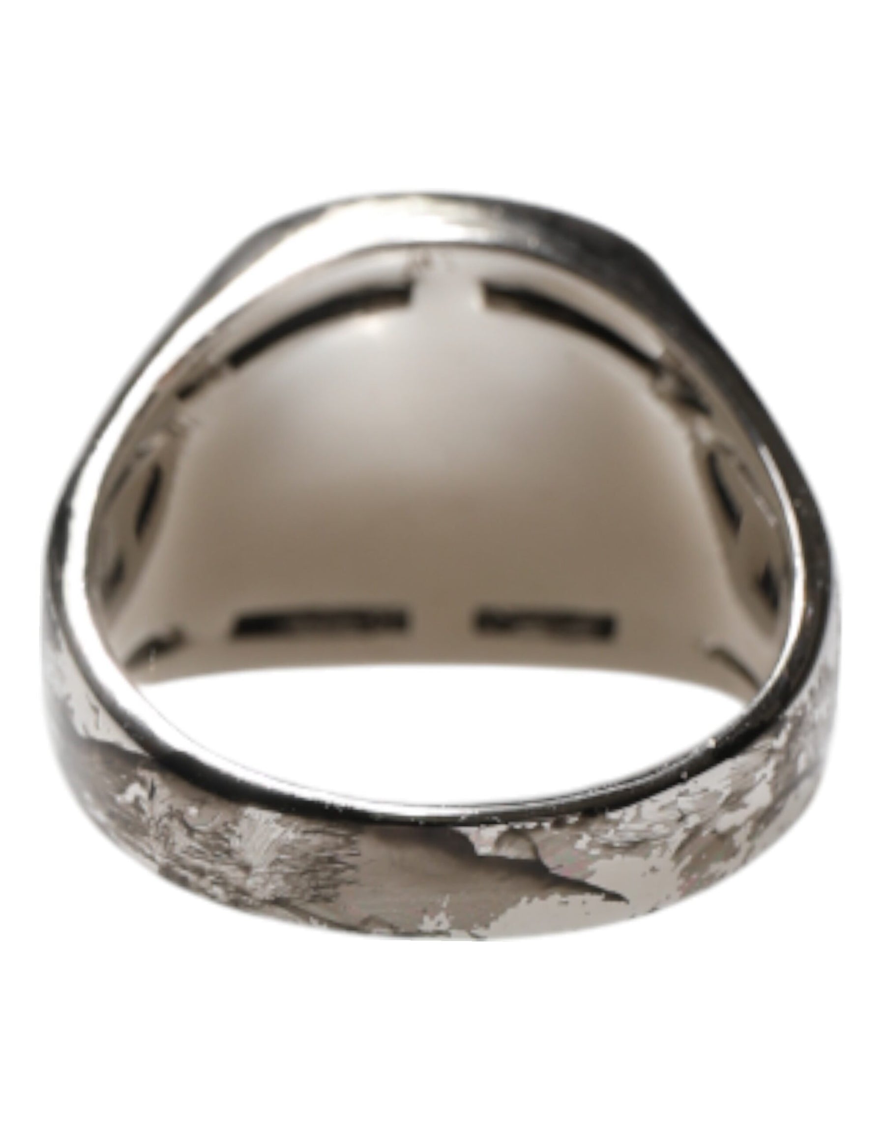 Dolce & Gabbana Silver Tone Engraved Two Color Real Brass Ring | Regal Royce