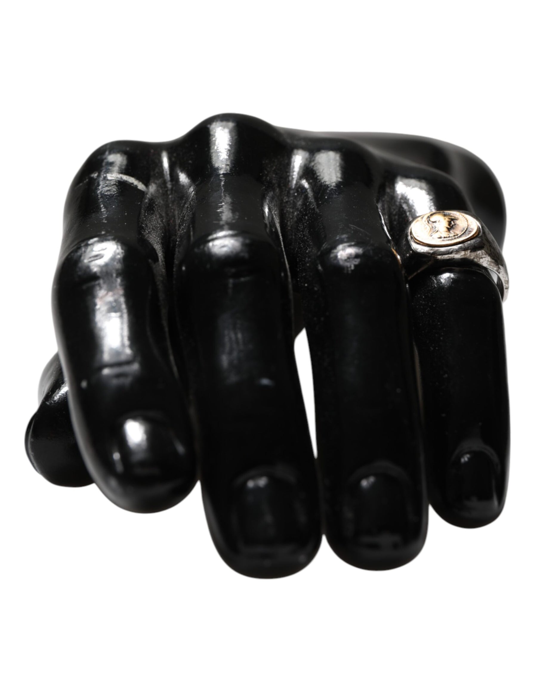 Dolce & Gabbana Silver Tone Engraved Two Color Real Brass Ring | Regal Royce