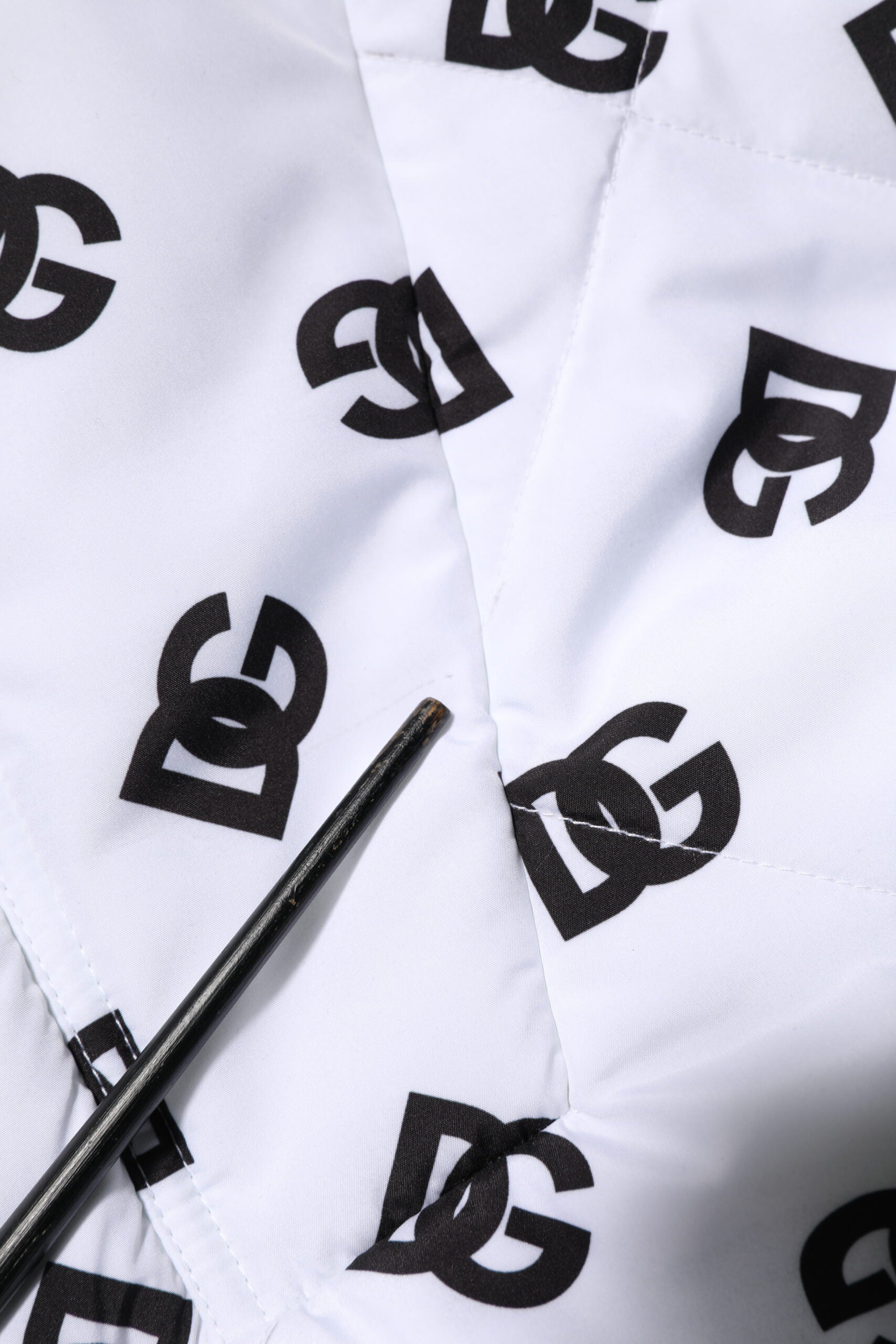 Dolce & Gabbana White DG Monogram Hooded Quilted Jacket | Regal Royce