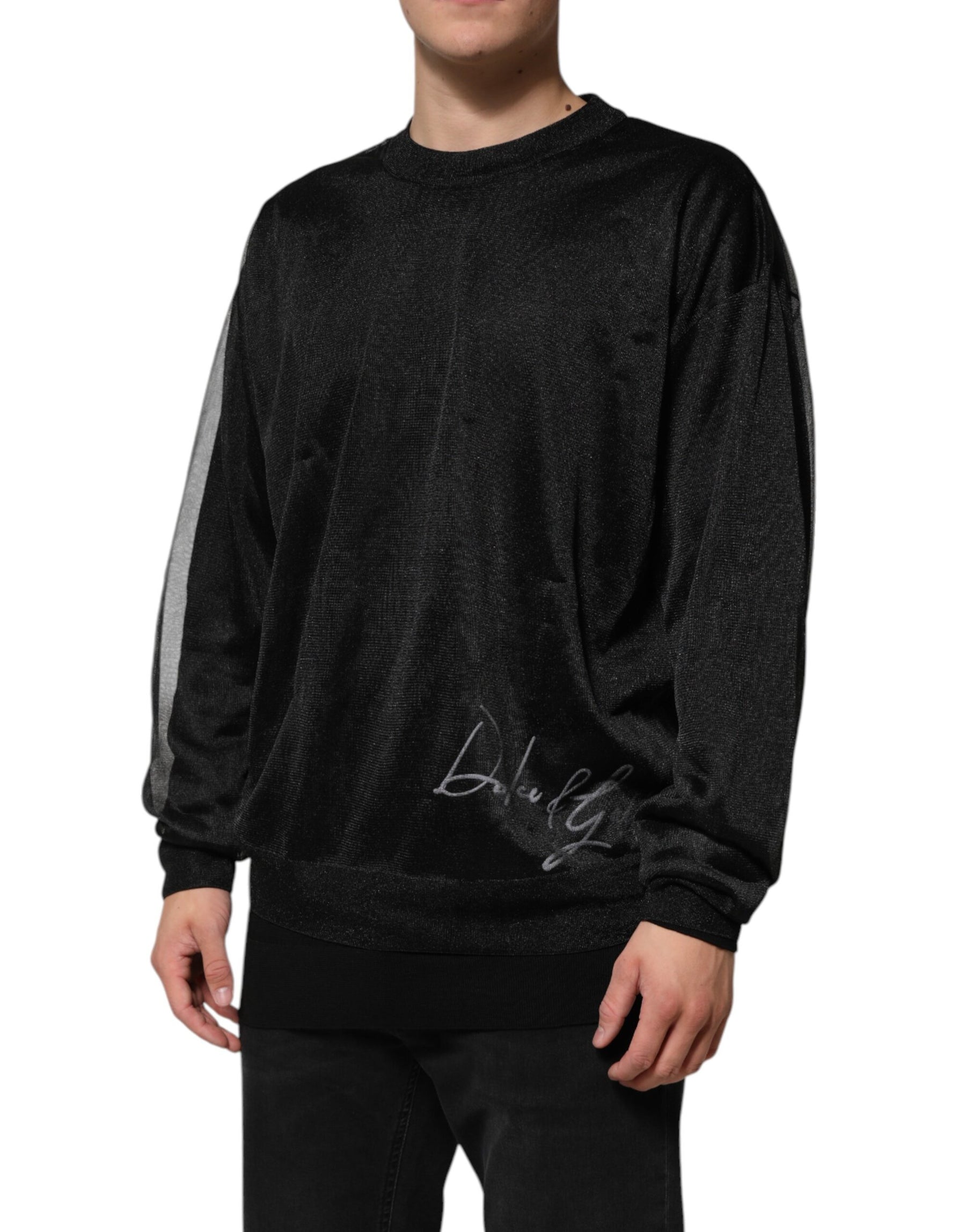 Dolce & Gabbana Black Polyester Pullover Sweatshirt Sweater | Regal Royce