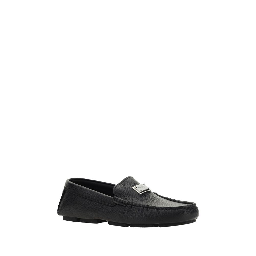 Dolce & Gabbana Black Rubber Slip-On Loafers | Regal Royce