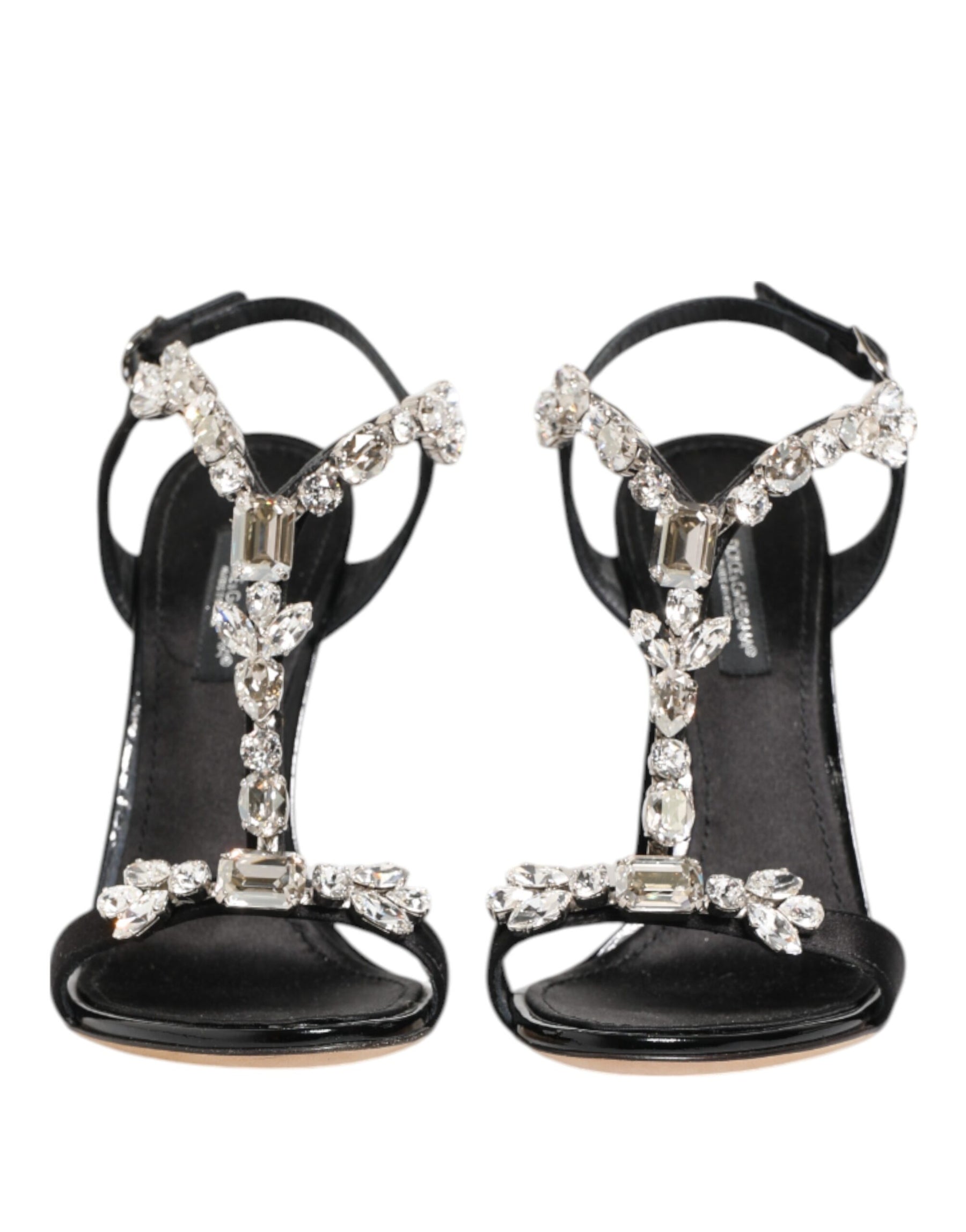 Dolce & Gabbana Black Keira Crystals Heels Sandals Shoes | Regal Royce