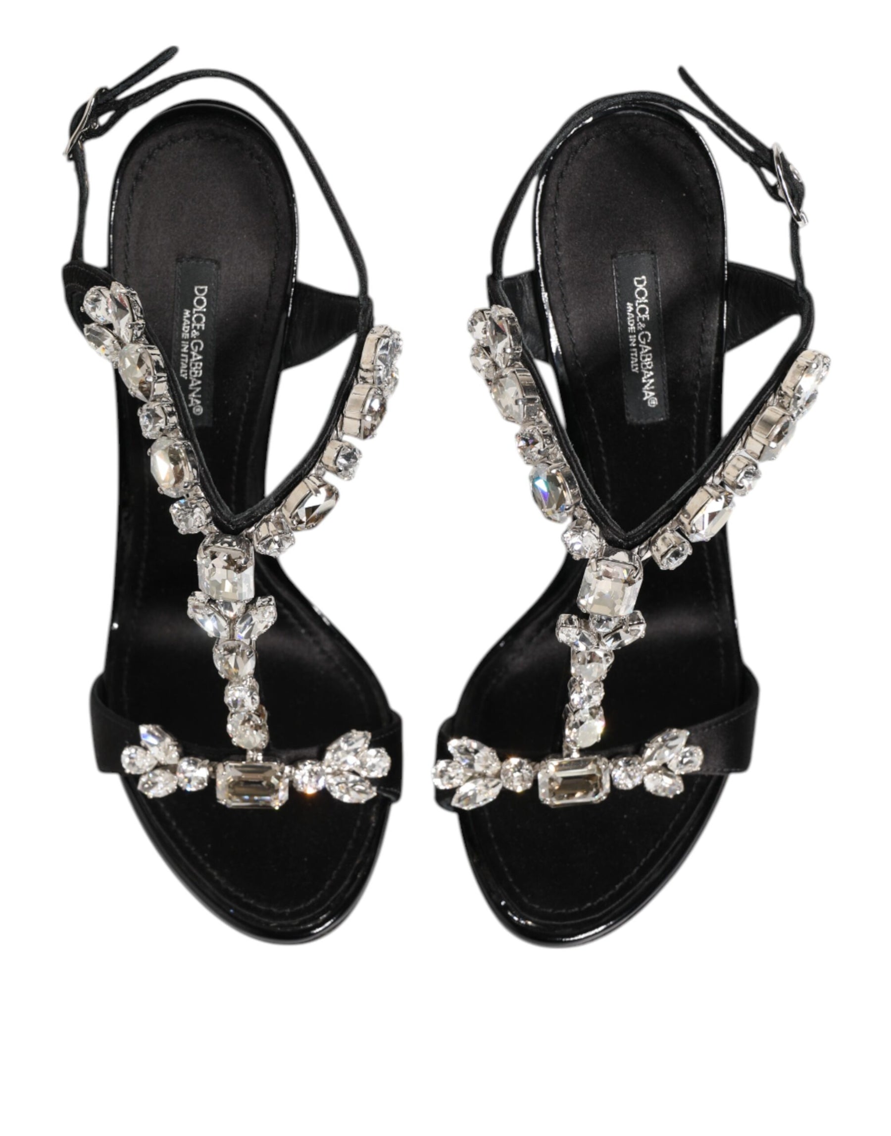 Dolce & Gabbana Black Keira Crystals Heels Sandals Shoes | Regal Royce