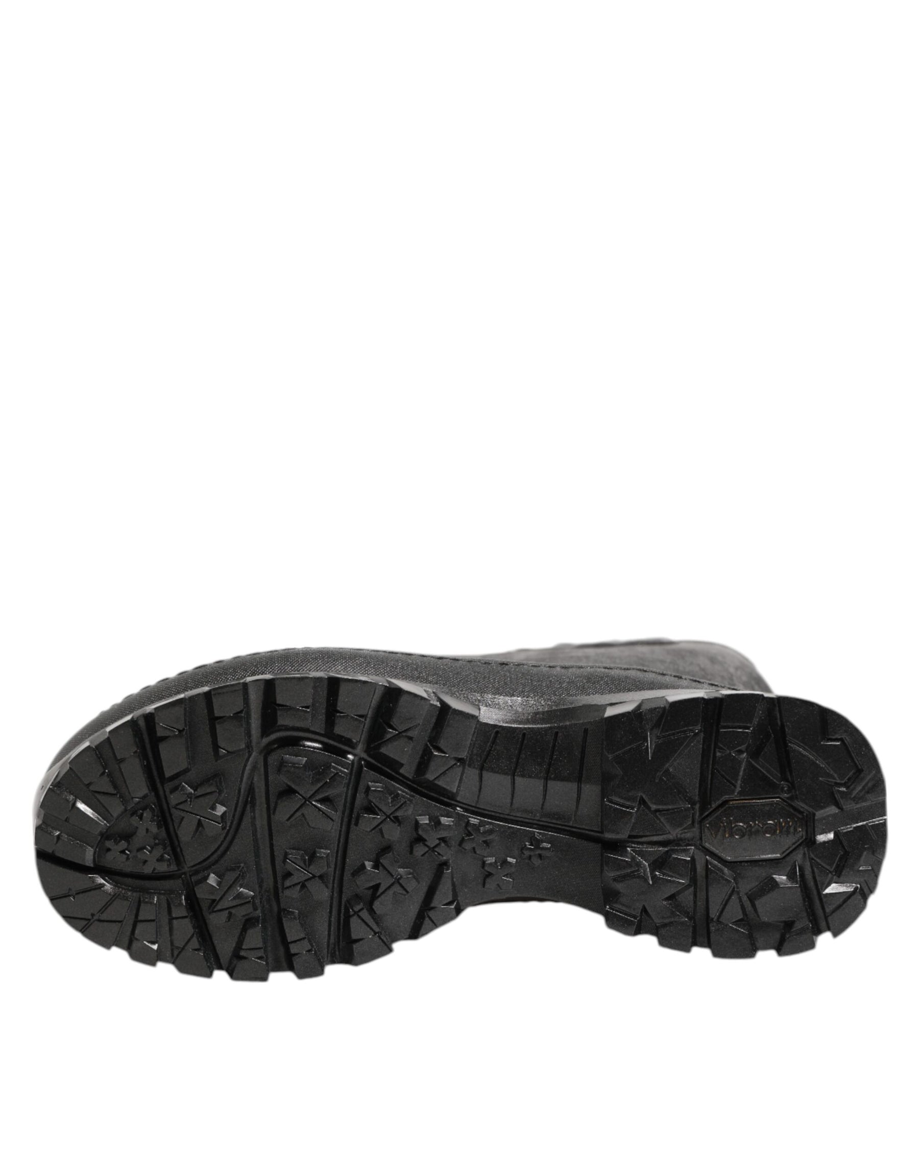 Dolce & Gabbana Metallic Black Pull On Rain Boots Men Shoes | Regal Royce