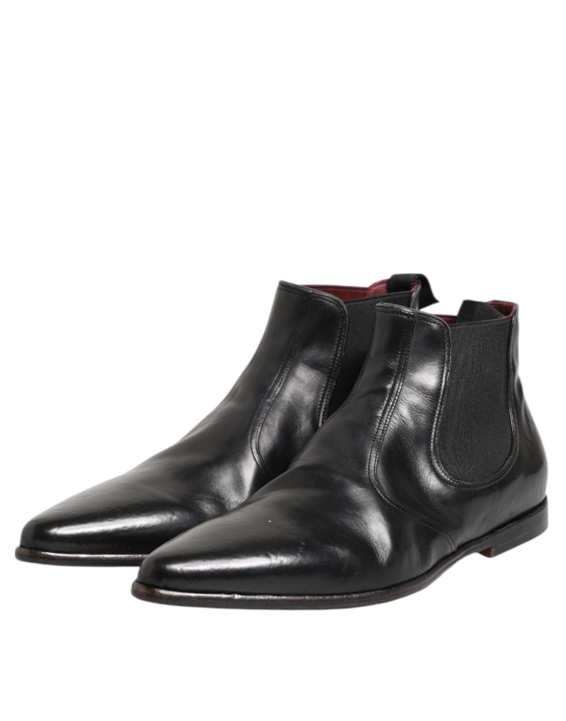 Dolce & Gabbana Black Chelsea Slip On Men Ankle Boots Shoes | Regal Royce