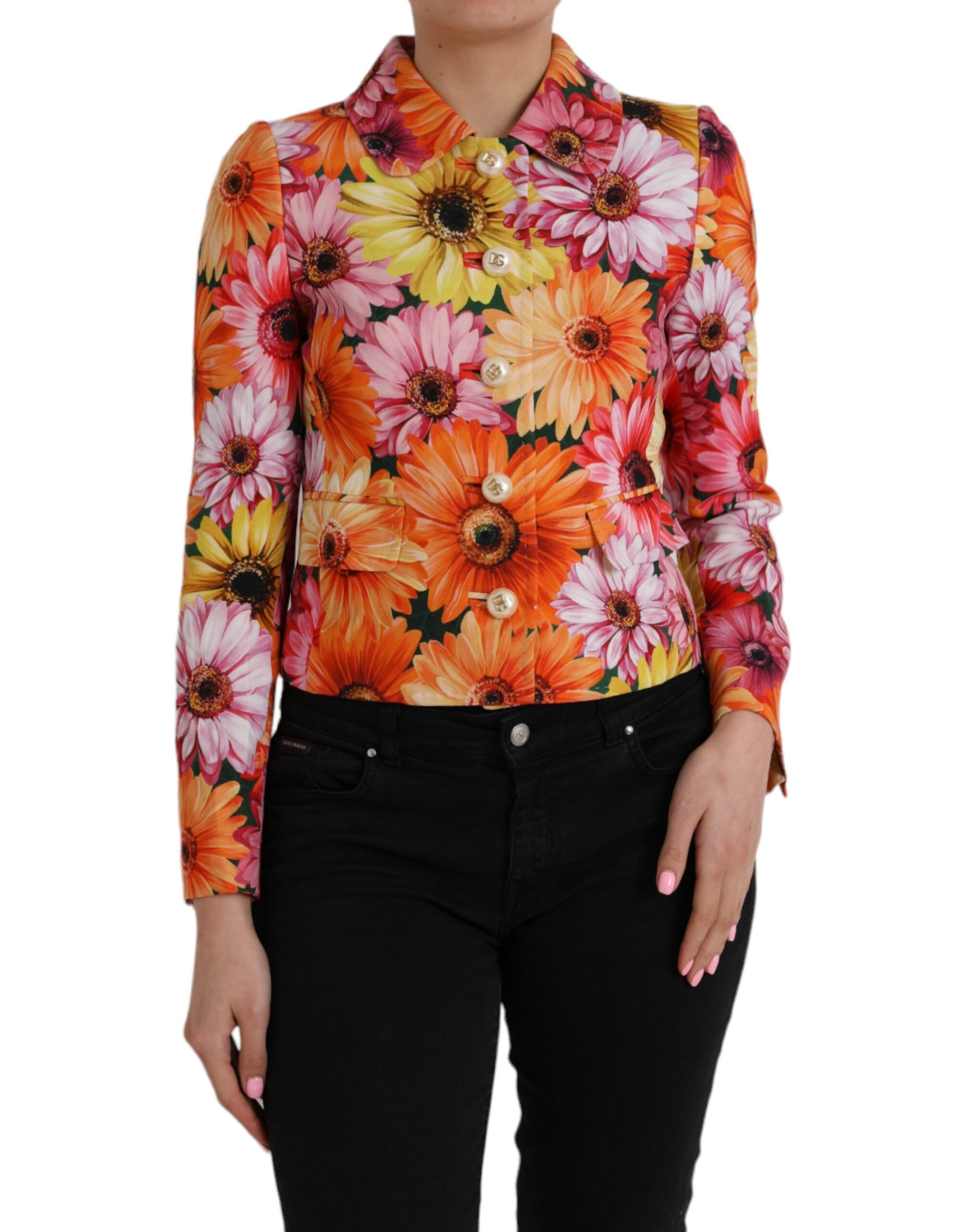 Dolce & Gabbana Multicolor Daisy Print Floral Fantasy Jacket | Regal Royce