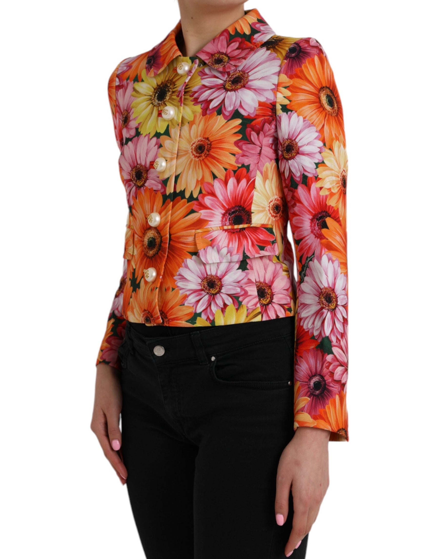 Dolce & Gabbana Multicolor Daisy Print Floral Fantasy Jacket | Regal Royce