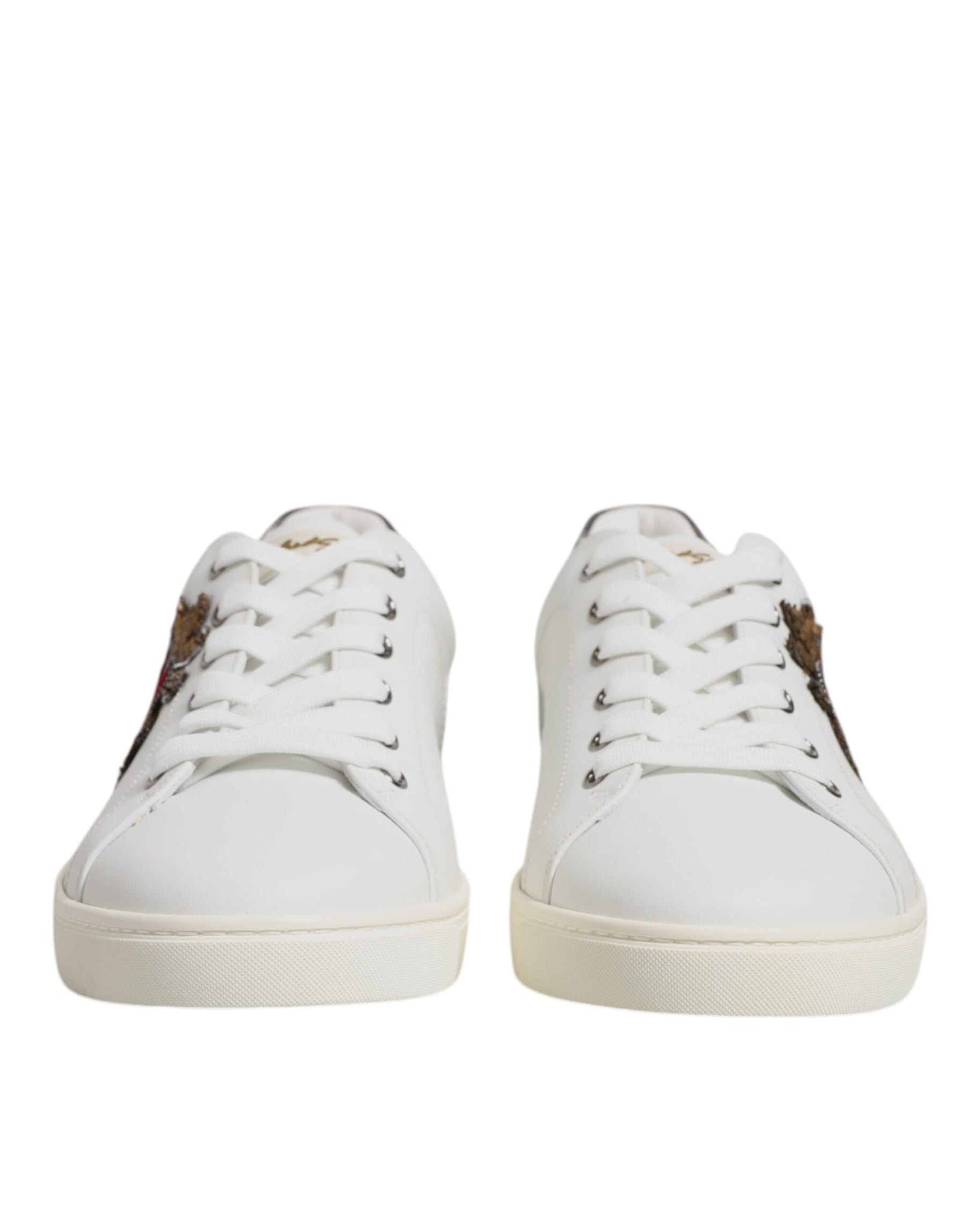 Dolce & Gabbana White Sacred Heart Men Low Top Sneakers Shoes | Regal Royce