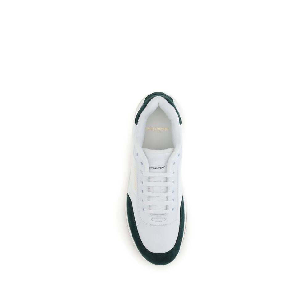 Saint Laurent White Calf Leather Bos Taurus Low Top Sneakers | Regal Royce
