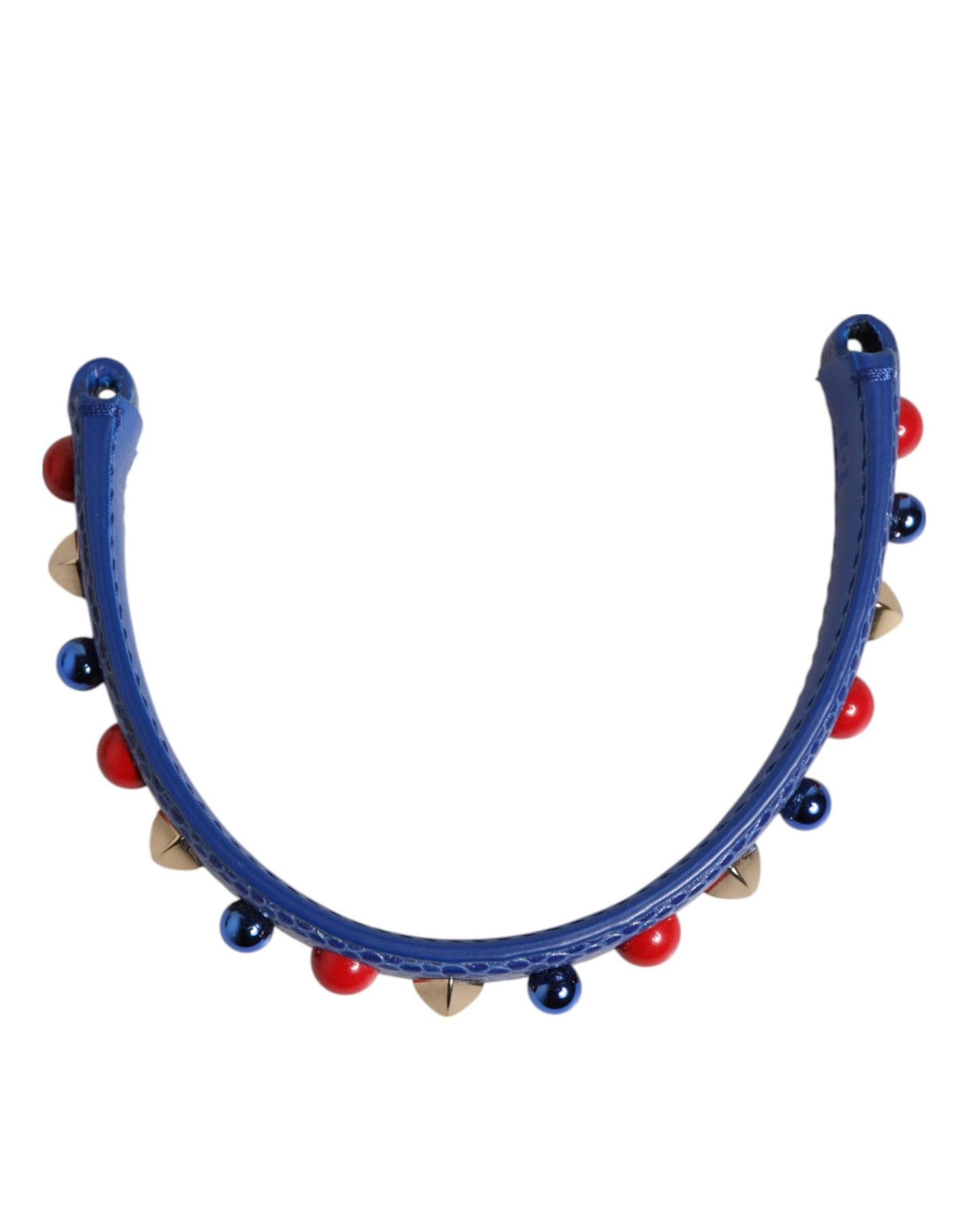 Dolce & Gabbana Blue Embellished Leather Bag Handle Women Shoulder Strap | Regal Royce