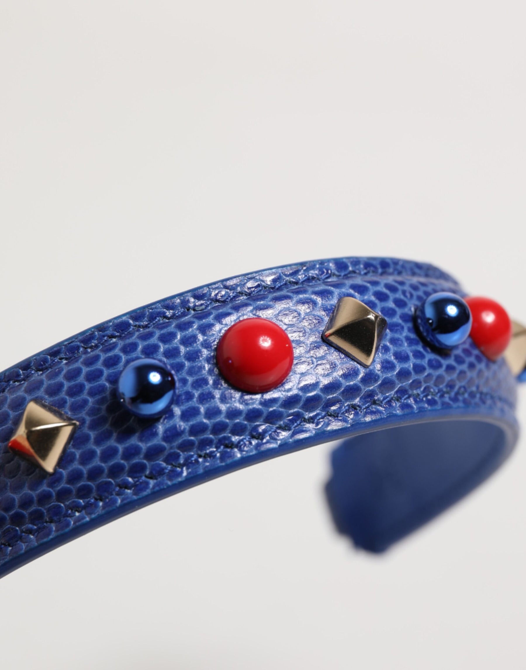 Dolce & Gabbana Blue Embellished Leather Bag Handle Women Shoulder Strap | Regal Royce