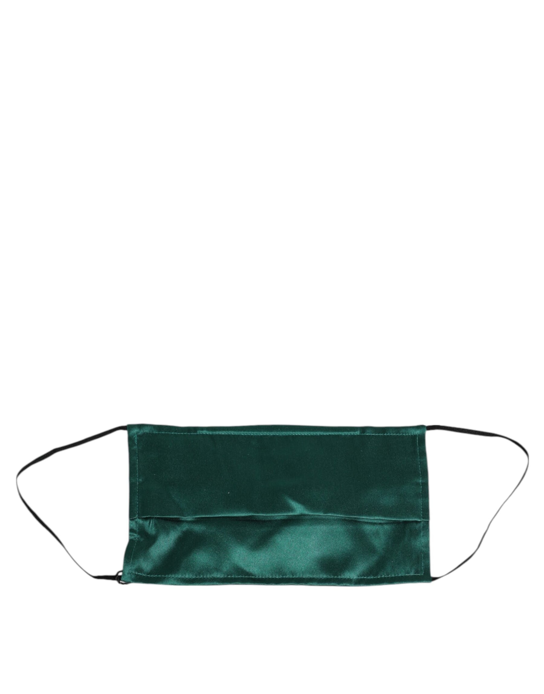 Dolce & Gabbana Green Silk Pleated Elastic Ear Strap Face Mask | Regal Royce