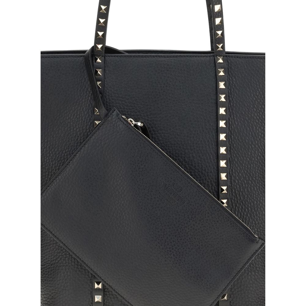 Valentino Garavani Black Calf Leather Bos Taurus Shoulder Bag | Regal Royce