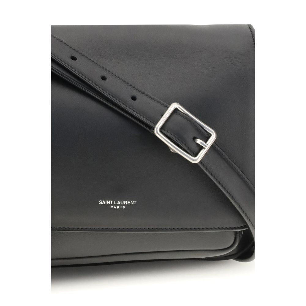 Saint Laurent Black Calf Leather Bos Taurus Shoulder Bag | Regal Royce