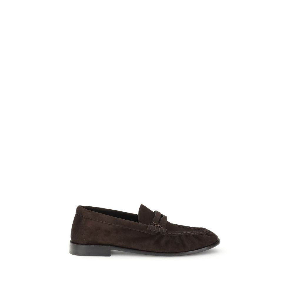 Saint Laurent Brown Calf Leather Bos Taurus Slip-On Loafers | Regal Royce